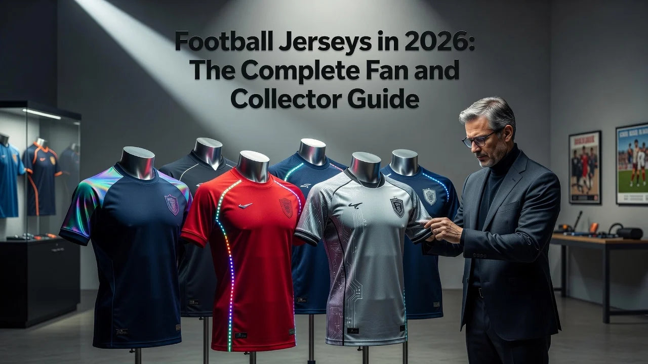 Professional header image for list-based article: Football Jerseys in 2026: The Complete Fan and Collector ...
