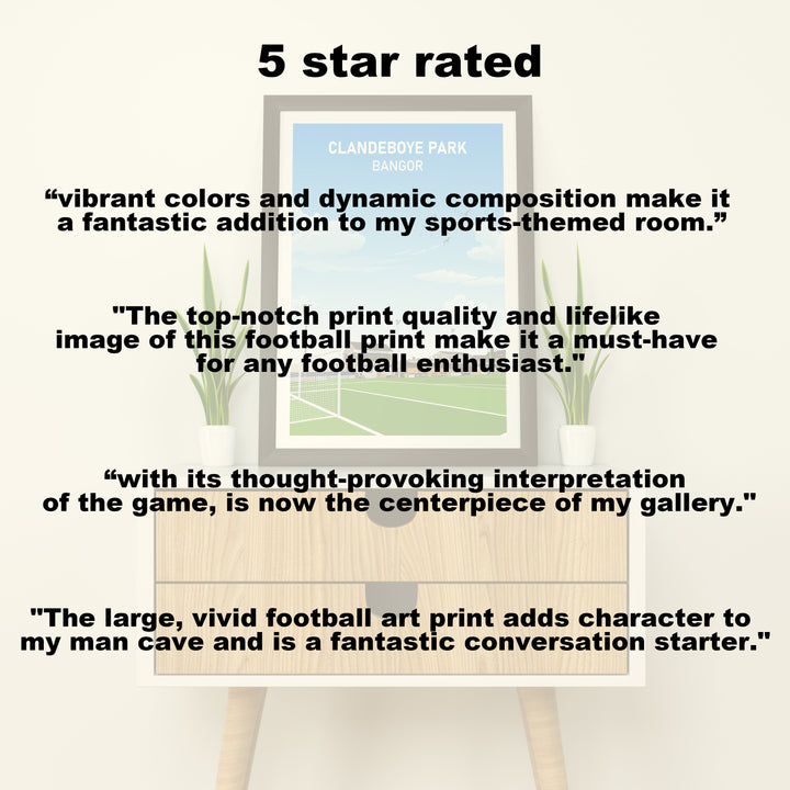 Bangor FC Clandeboye Park Heavyweight Art Print - Football Post - Perfect Gift - Birthday Present for Him