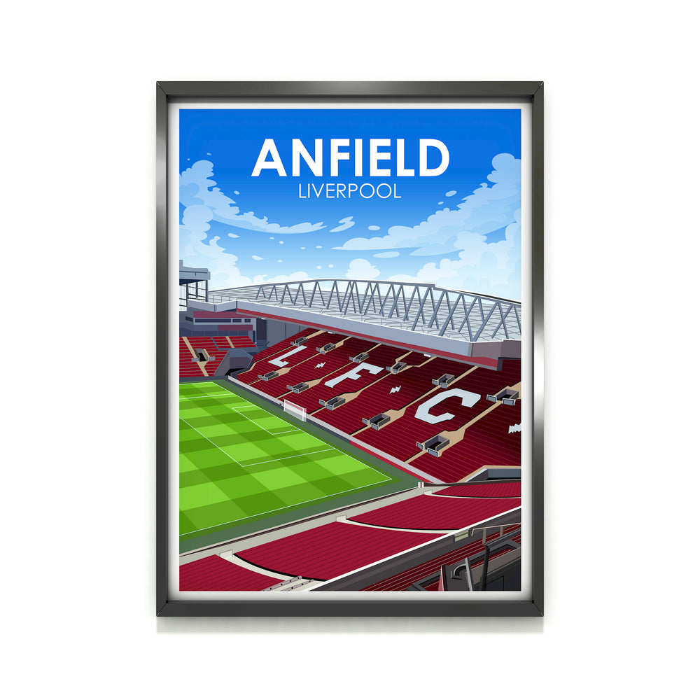 Anfield Schwerer Kunstdruck - Fußballpfosten - Perfektes Geschenk - Geburtstagsgeschenk für ihn