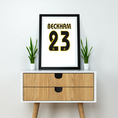 David Beckham Real Madrid Kunstdruck auf schwerem Papier - Fußballpfosten - Perfektes Geschenk - Geburtstagsgeschenk für ihn