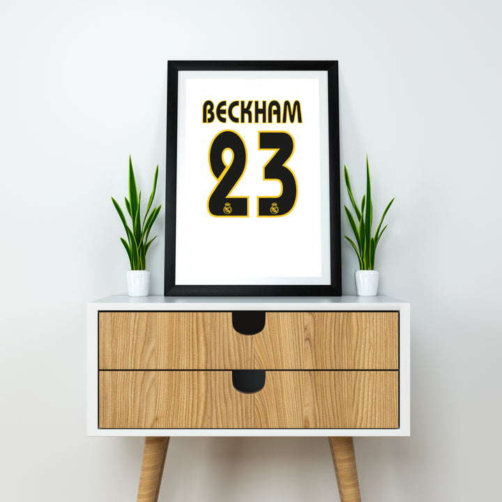 David Beckham Real Madrid Kunstdruck auf schwerem Papier - Fußballpfosten - Perfektes Geschenk - Geburtstagsgeschenk für ihn