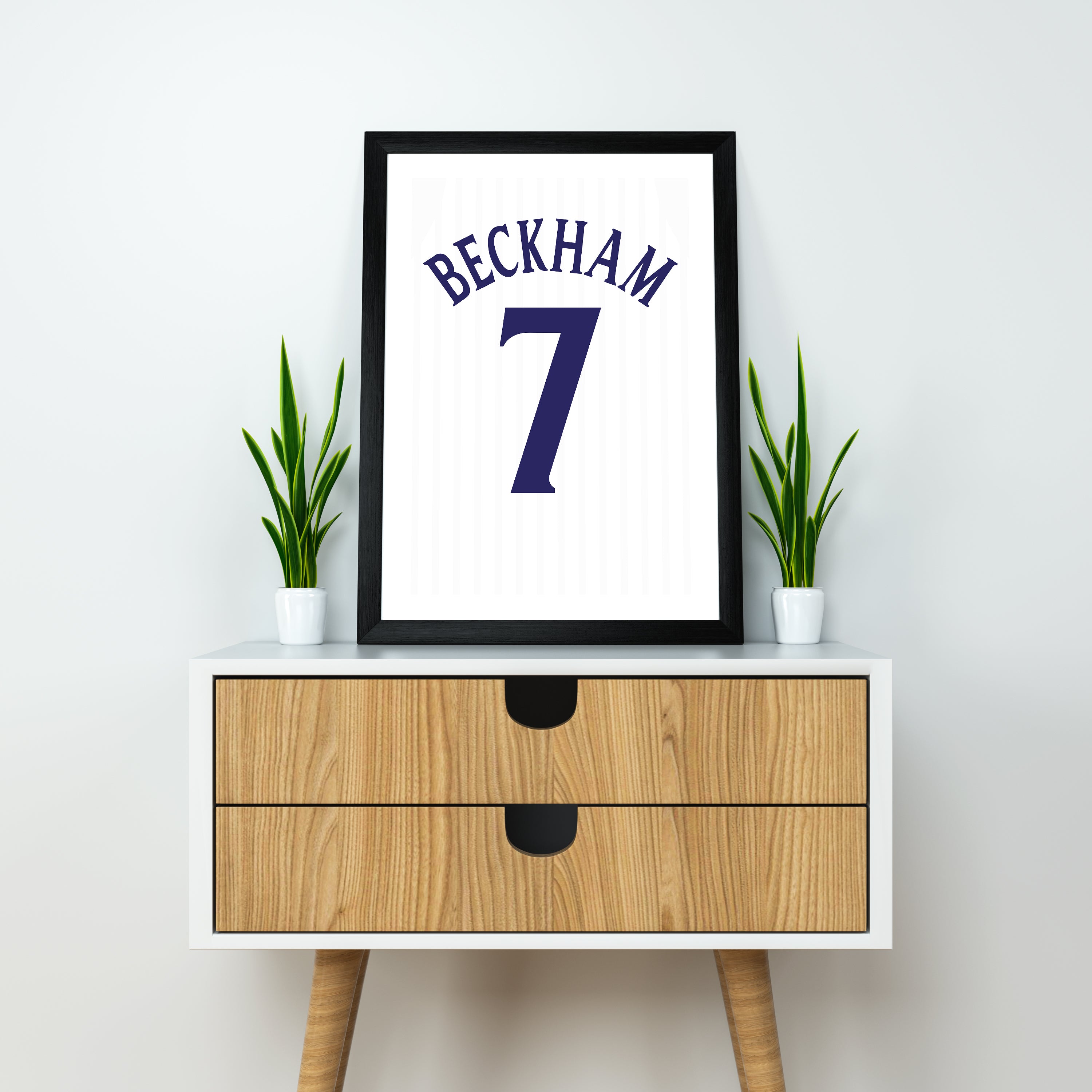 David Beckham England 2002 (Rückseite) Schwerer Kunstdruck - Fußballpfosten - Perfektes Geschenk - Geburtstagsgeschenk für ihn
