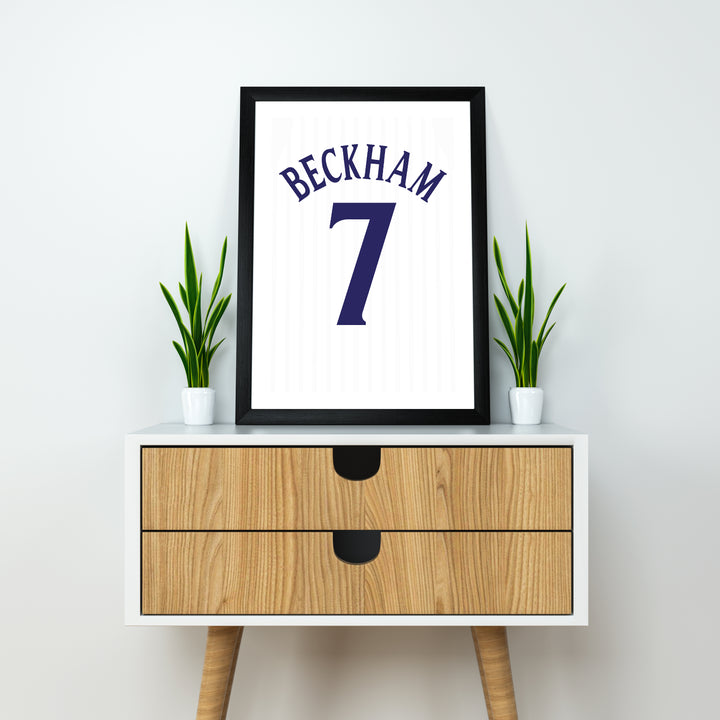 David Beckham England 2002 (Back) Heavyweight Art Print - Football Post - Perfect Gift - Birthday Present for Him