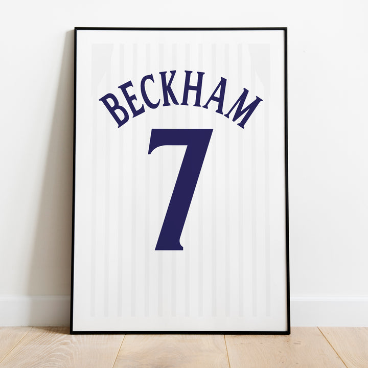 David Beckham England 2002 (Back) Heavyweight Art Print - Football