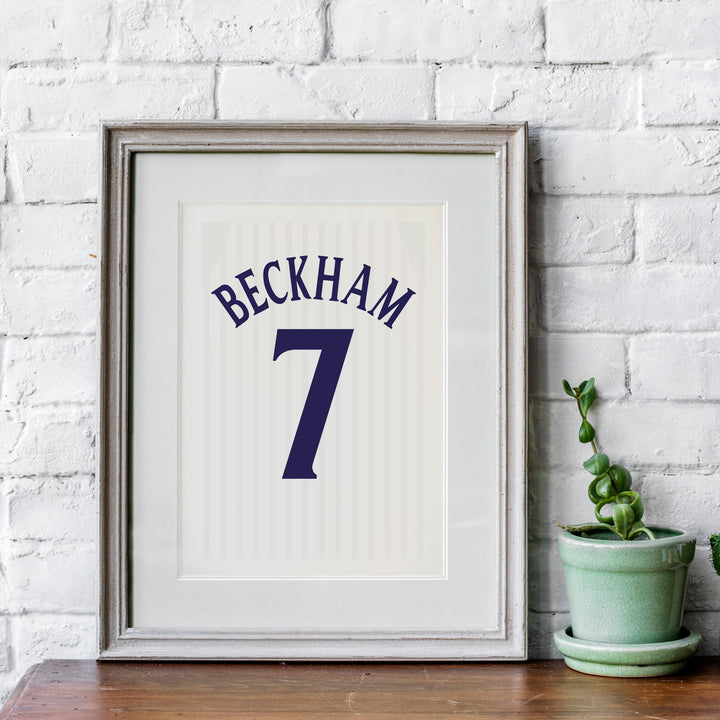 David Beckham England 2002 (Back) Heavyweight Art Print - Football
