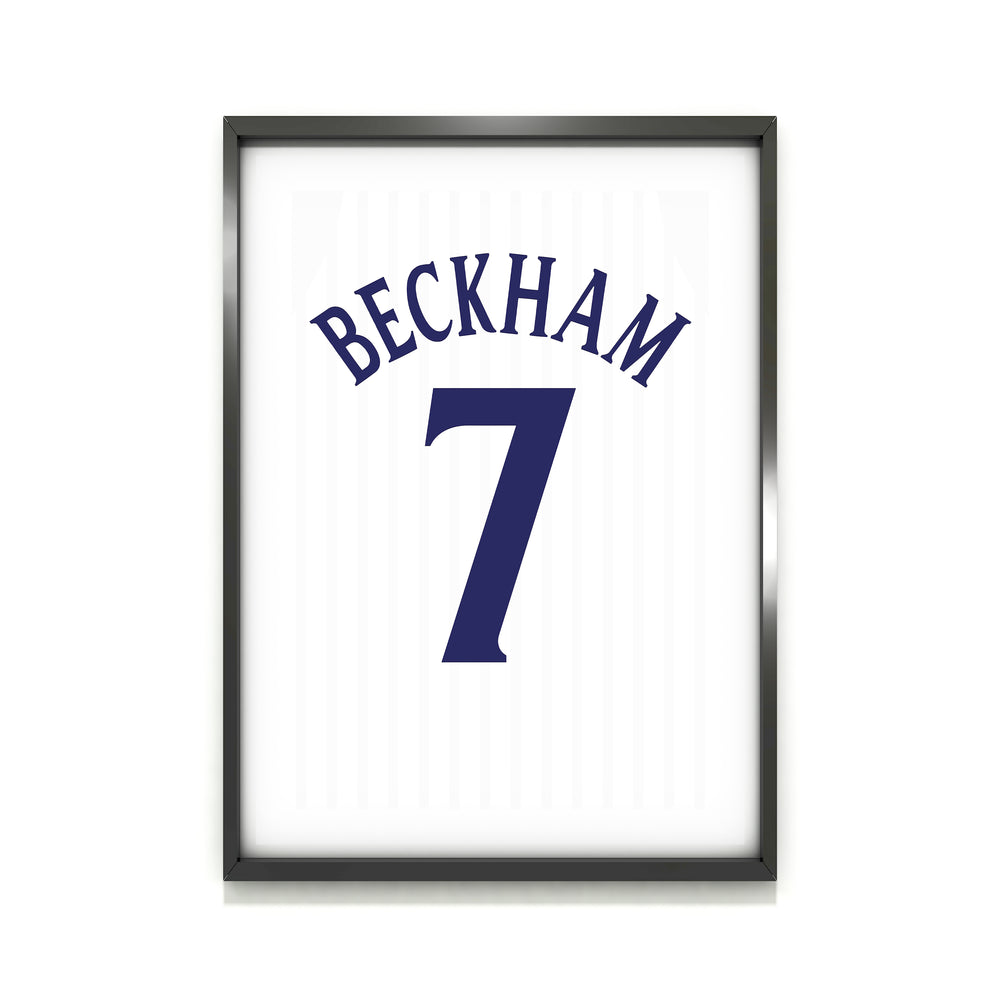 David Beckham England 2002 (Rückseite) Schwerer Kunstdruck - Fußballpfosten - Perfektes Geschenk - Geburtstagsgeschenk für ihn