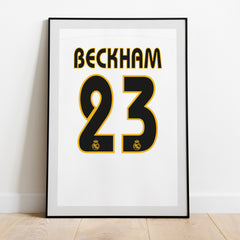 David Beckham Real Madrid Kunstdruck auf schwerem Papier - Fußballpfosten - Perfektes Geschenk - Geburtstagsgeschenk für ihn