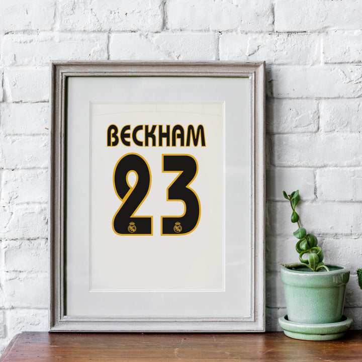 David Beckham Real Madrid Kunstdruck auf schwerem Papier - Fußballpfosten - Perfektes Geschenk - Geburtstagsgeschenk für ihn