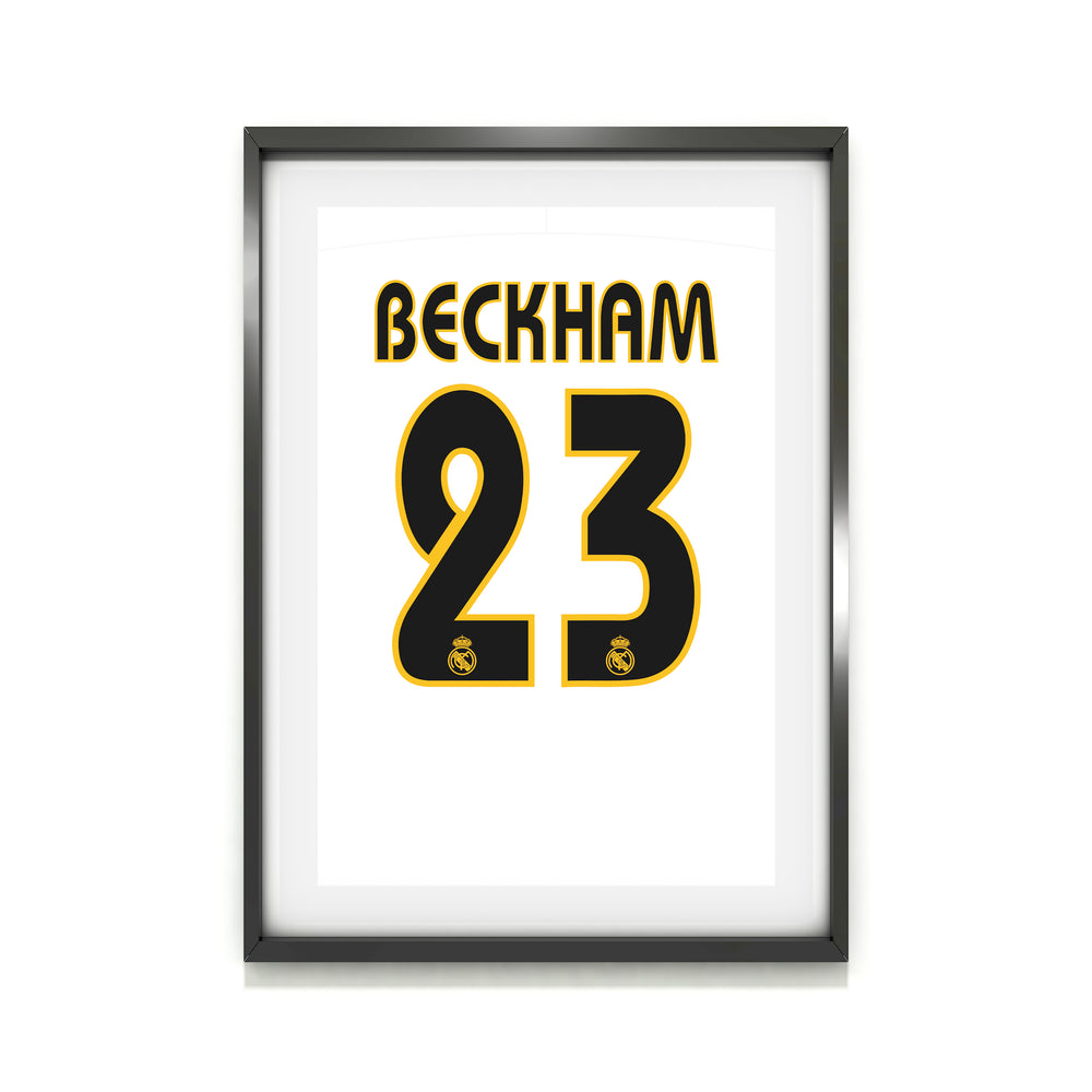 Lámina artística de David Beckham del Real Madrid - Póster de fútbol - Regalo perfecto - Regalo de cumpleaños para él