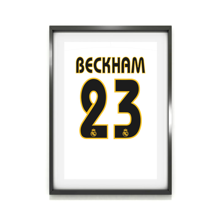 David Beckham Real Madrid Kunstdruck auf schwerem Papier - Fußballpfosten - Perfektes Geschenk - Geburtstagsgeschenk für ihn