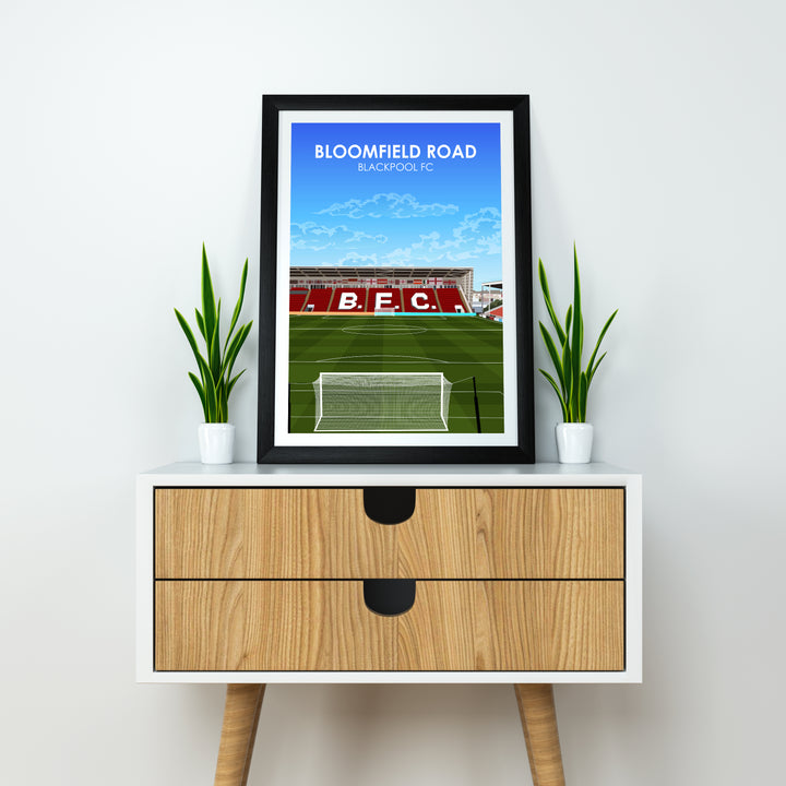 Bloomfield Road Heavyweight Art Print - Football Post - Perfect Gift - Birthday Present for Him