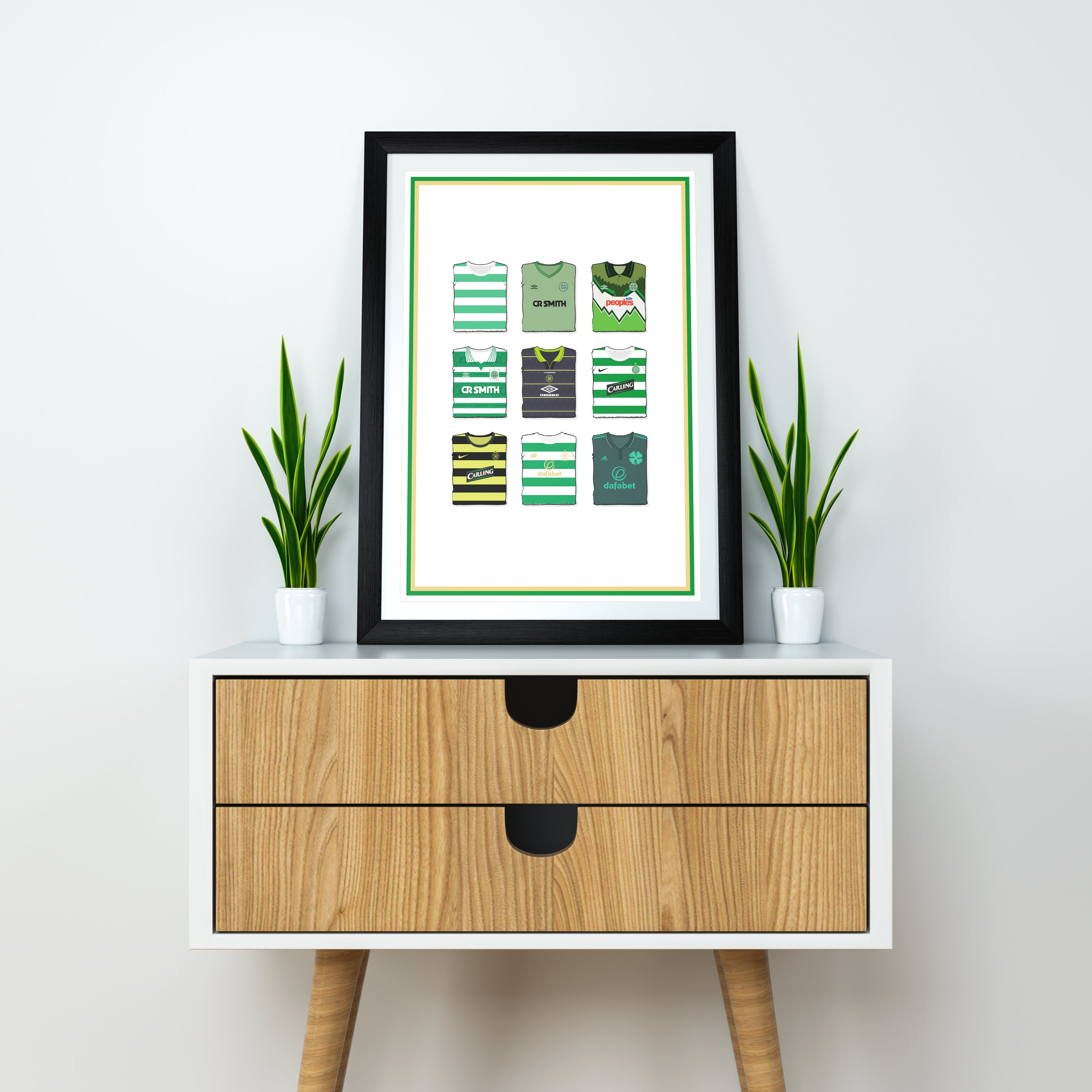 Impresión artística pesada de Celtic Collection - Poste de fútbol - Regalo perfecto - Regalo de cumpleaños para él