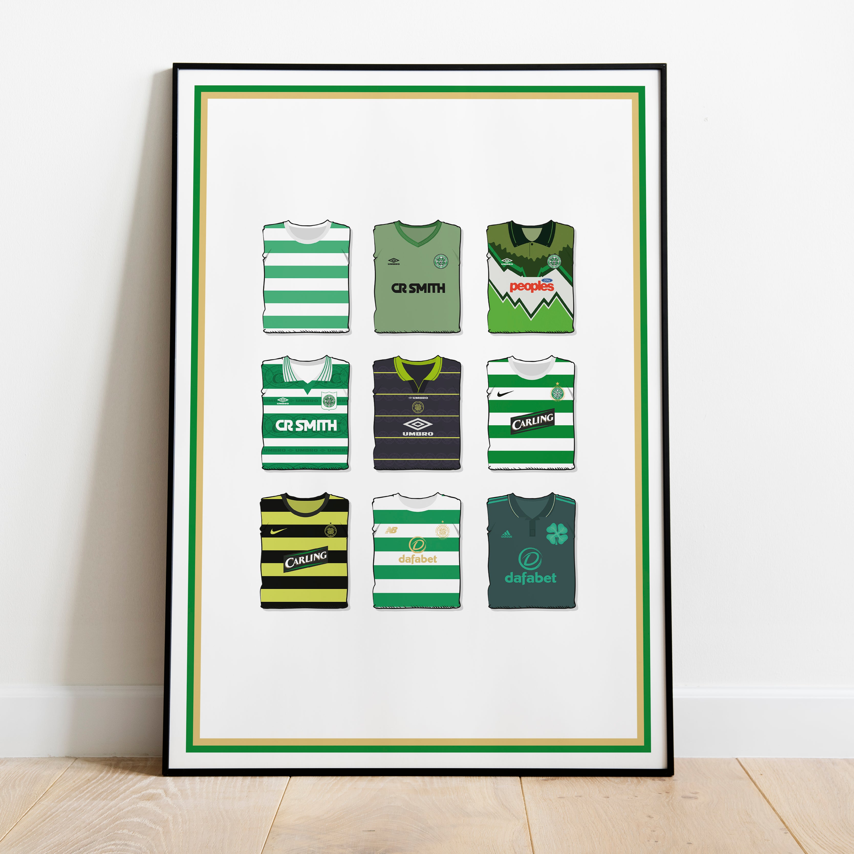 Impresión artística pesada de Celtic Collection - Poste de fútbol - Regalo perfecto - Regalo de cumpleaños para él