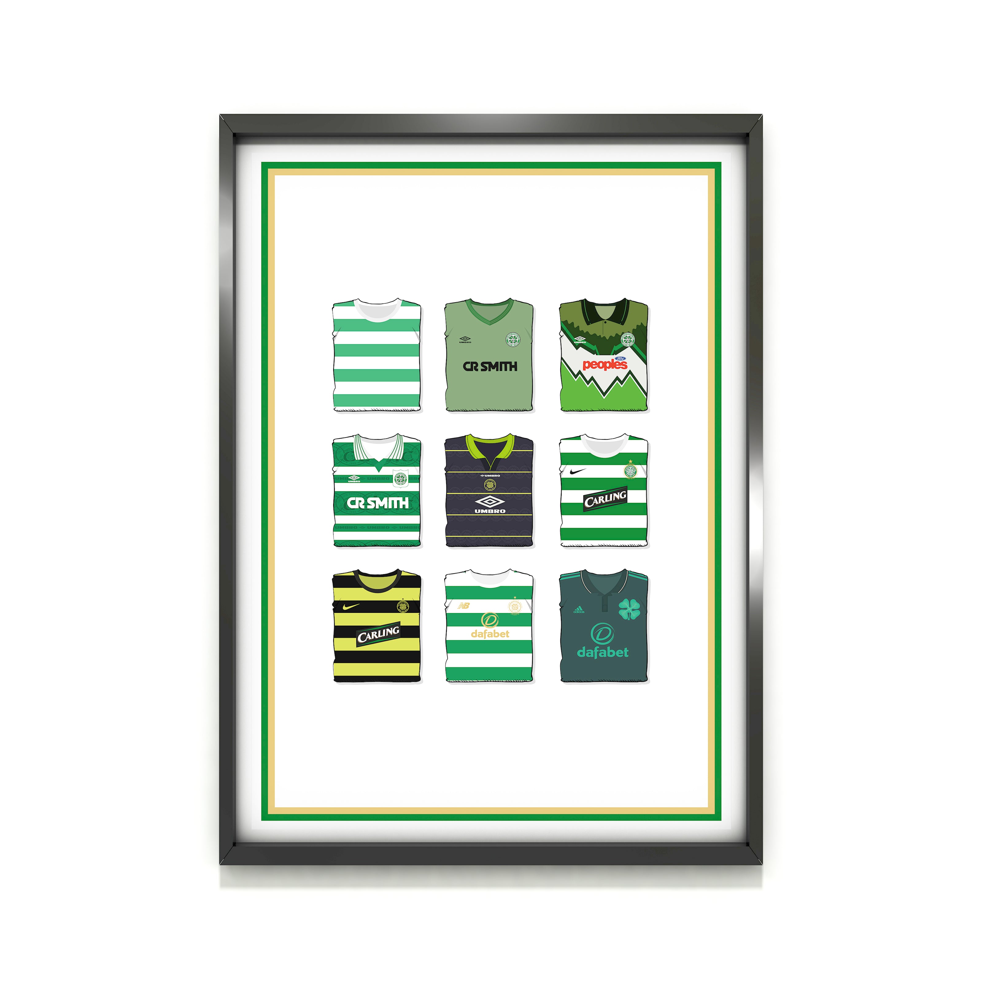 Impresión artística pesada de Celtic Collection - Poste de fútbol - Regalo perfecto - Regalo de cumpleaños para él