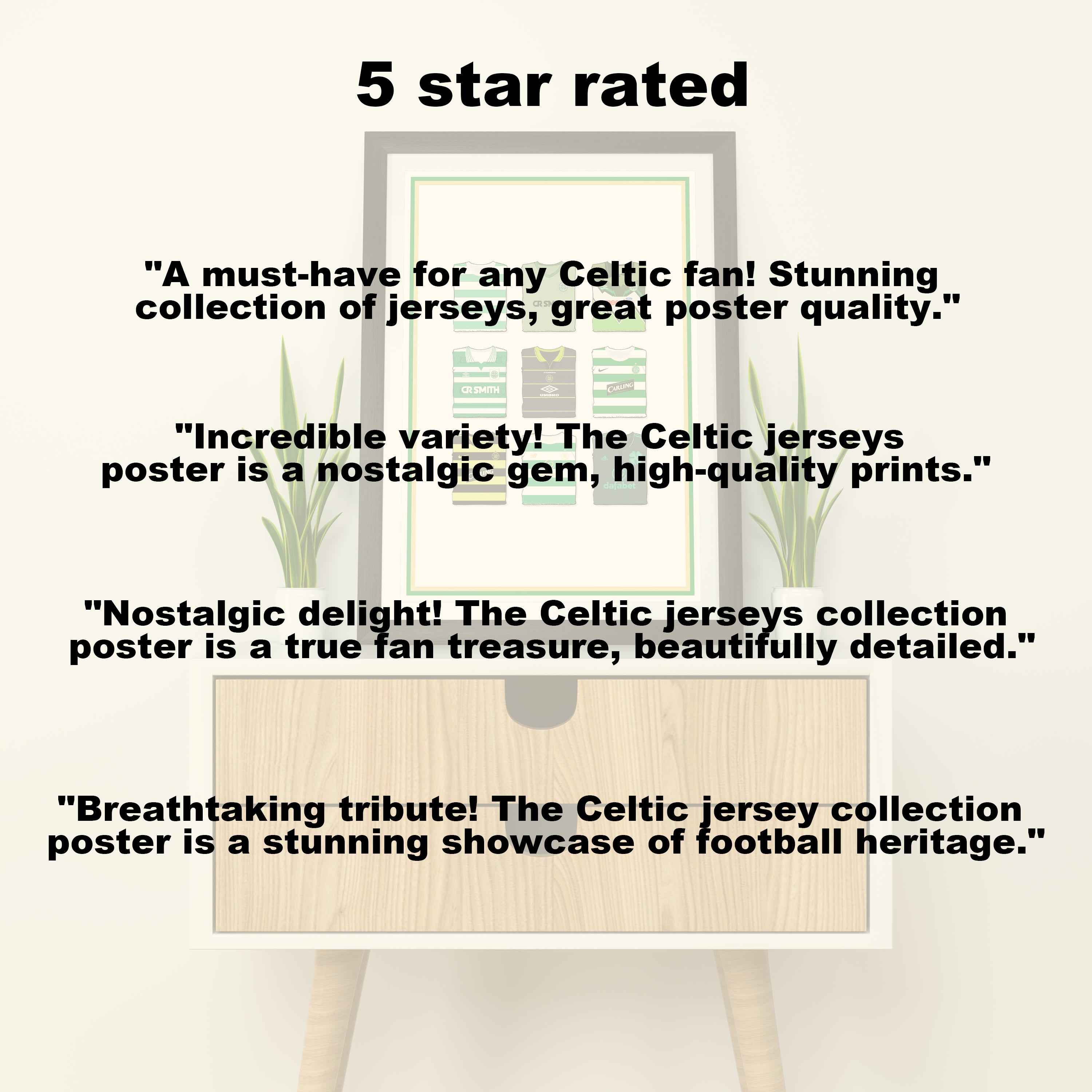 Impresión artística pesada de Celtic Collection - Poste de fútbol - Regalo perfecto - Regalo de cumpleaños para él