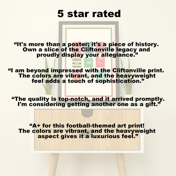 Cliftonville Heavyweight Art Print - Football Post - Perfect Gift - Birthday Present for Him