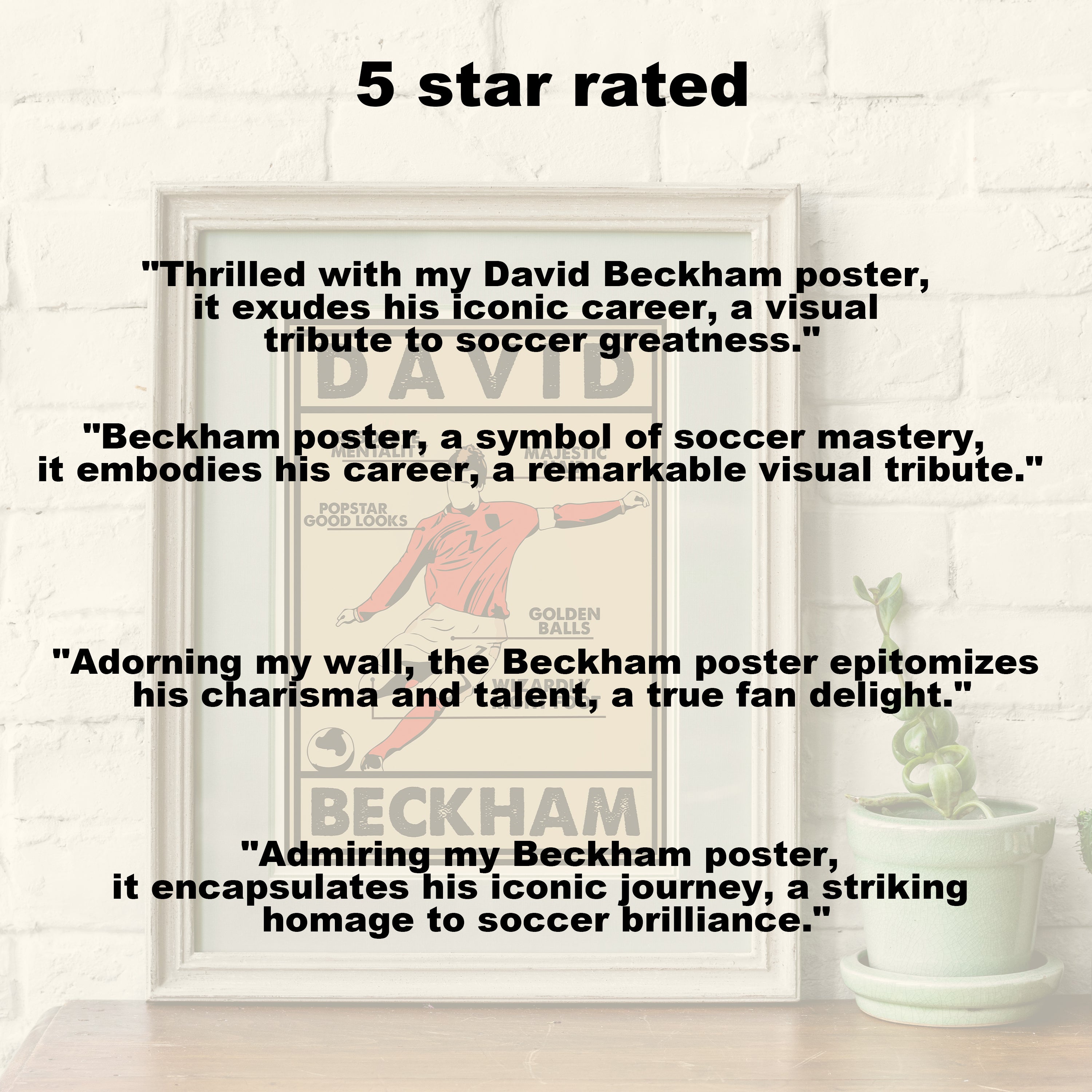 David Beckham Heavyweight Art Print - Football Post - Perfect Gift - Birthday Present for Him