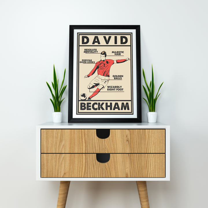 David Beckham Heavyweight Art Print - Football Post - Perfect Gift - Birthday Present for Him