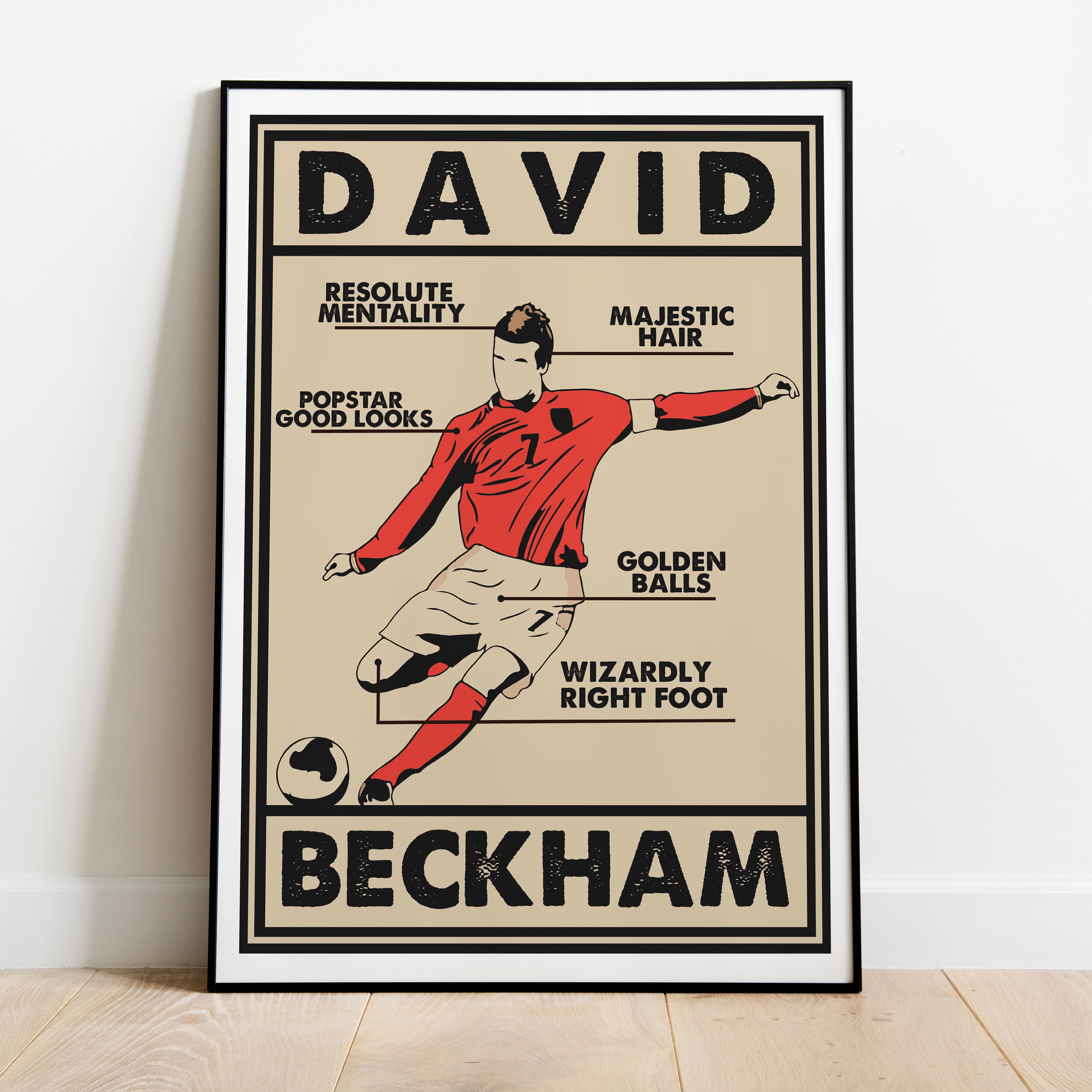 David Beckham Heavyweight Art Print - Football Post - Perfect Gift - Birthday Present for Him