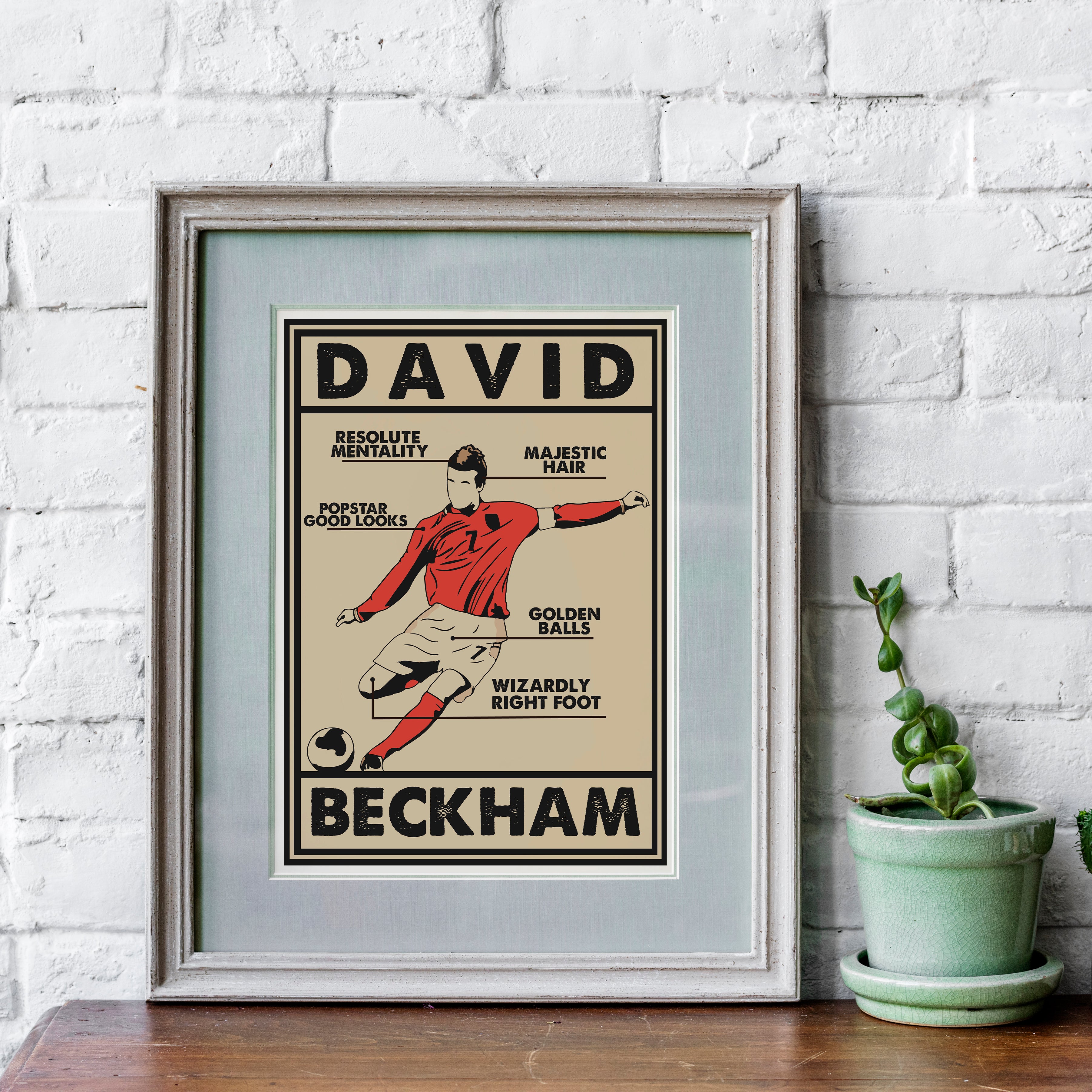 David Beckham Heavyweight Art Print - Football Post - Perfect Gift - Birthday Present for Him