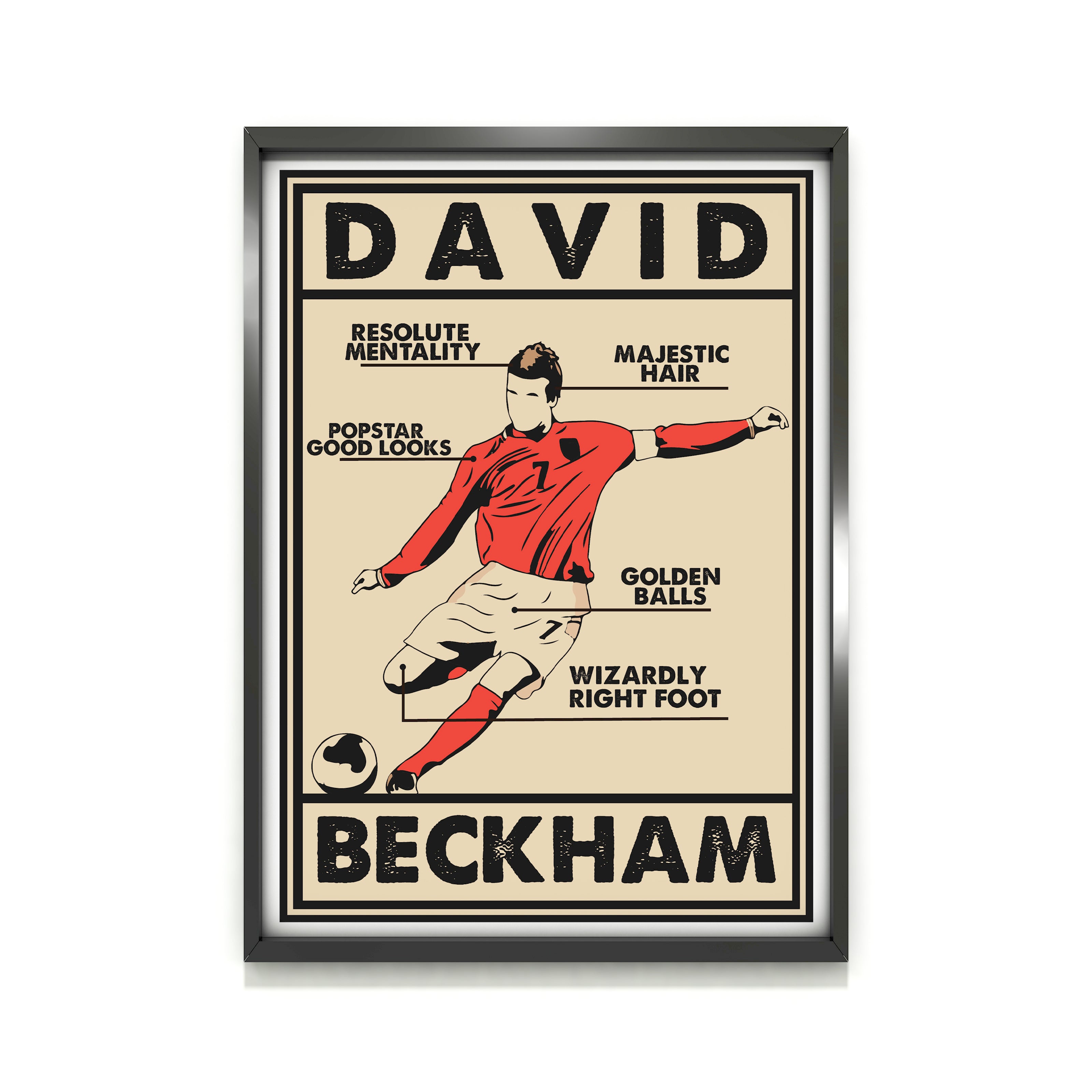 David Beckham Heavyweight Art Print - Football Post - Perfect Gift - Birthday Present for Him