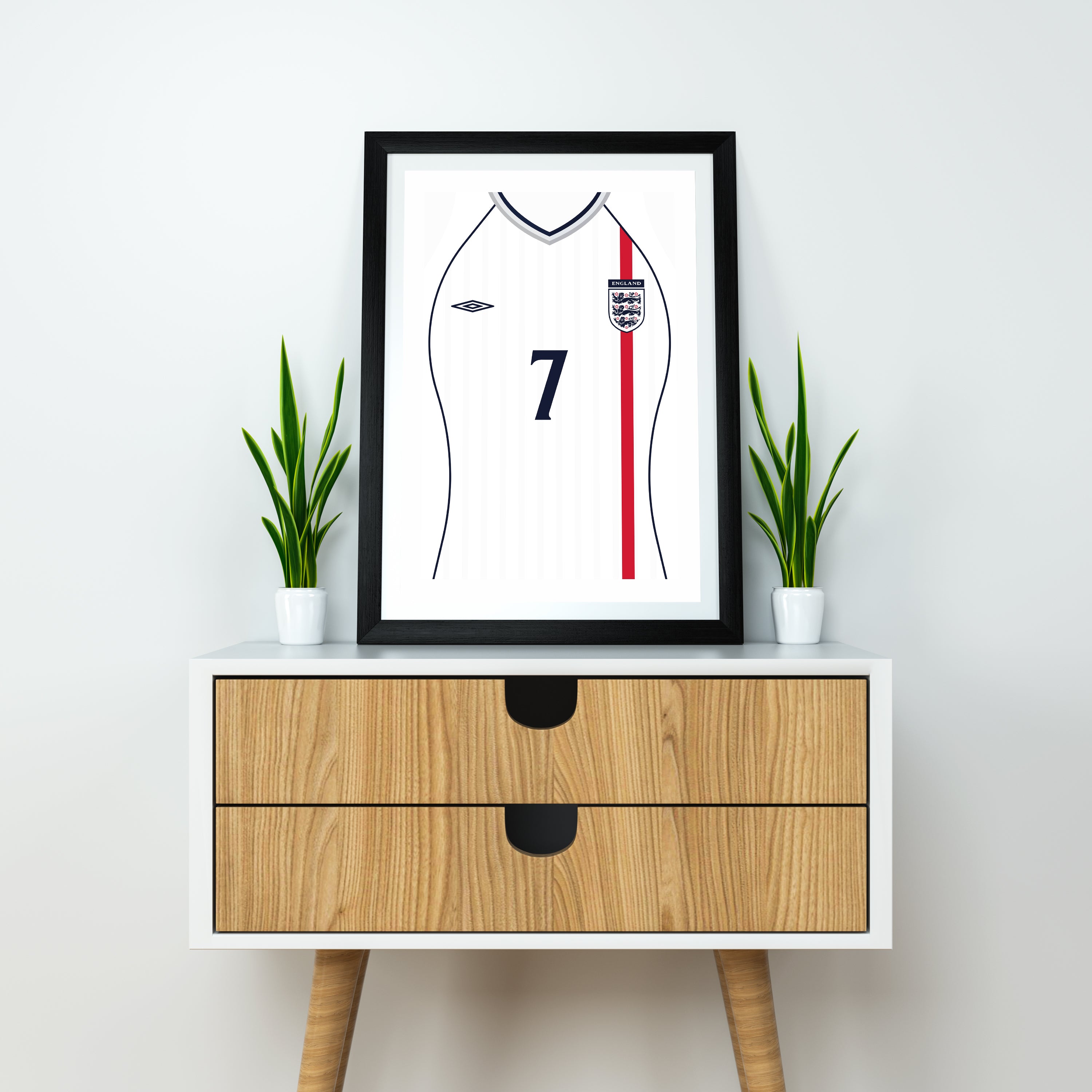 David Beckham Inglaterra 2002 (Anverso) Lámina de Arte Pesada - Postal de Fútbol - Regalo Perfecto - Regalo de Cumpleaños para Él