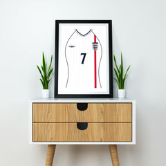David Beckham England 2002 (Vorderseite) Schwerer Kunstdruck - Fußballpfosten - Perfektes Geschenk - Geburtstagsgeschenk für ihn