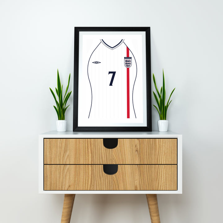 David Beckham England 2002 (Vorderseite) Schwerer Kunstdruck - Fußballpfosten - Perfektes Geschenk - Geburtstagsgeschenk für ihn