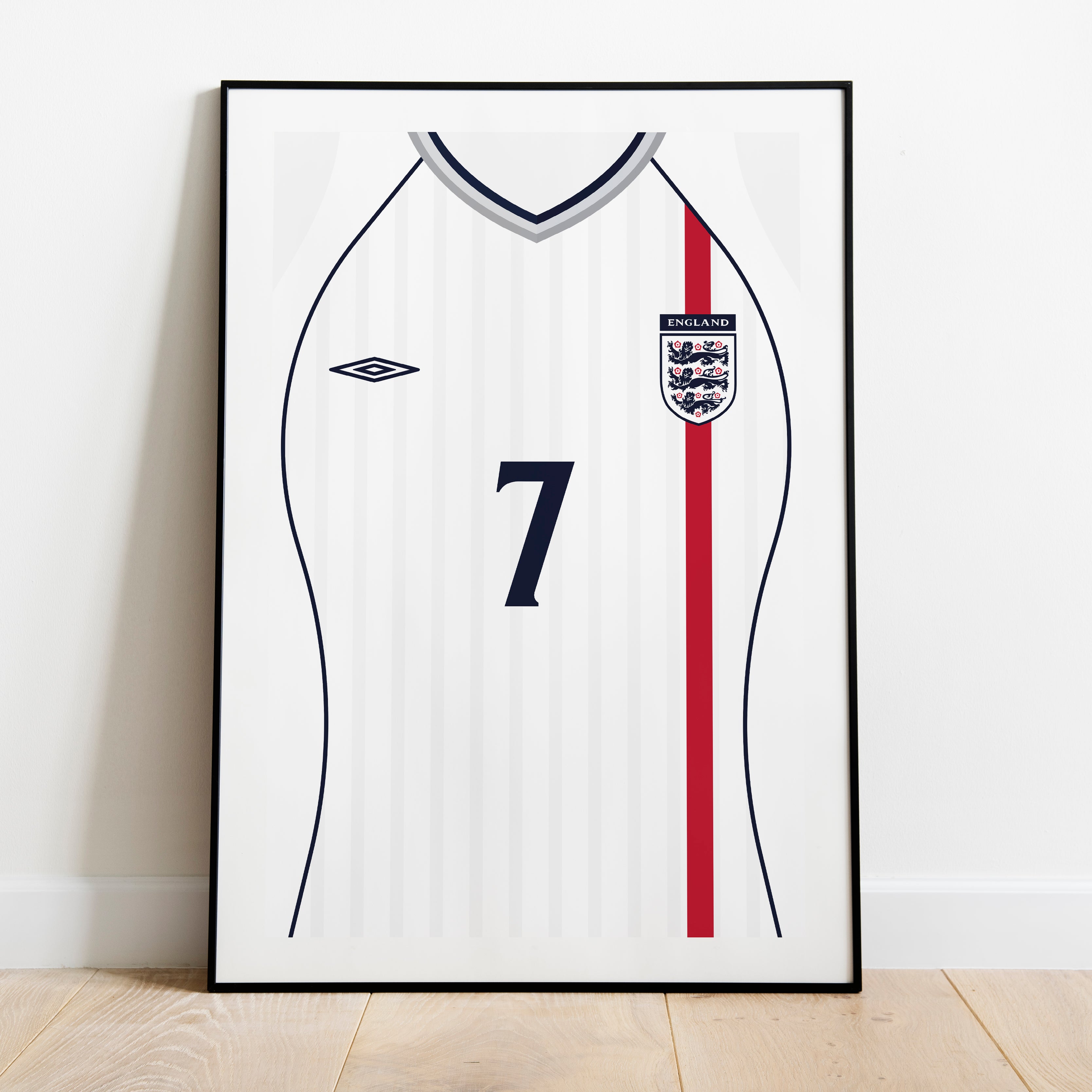 David Beckham Inglaterra 2002 (Anverso) Lámina de Arte Pesada - Postal de Fútbol - Regalo Perfecto - Regalo de Cumpleaños para Él