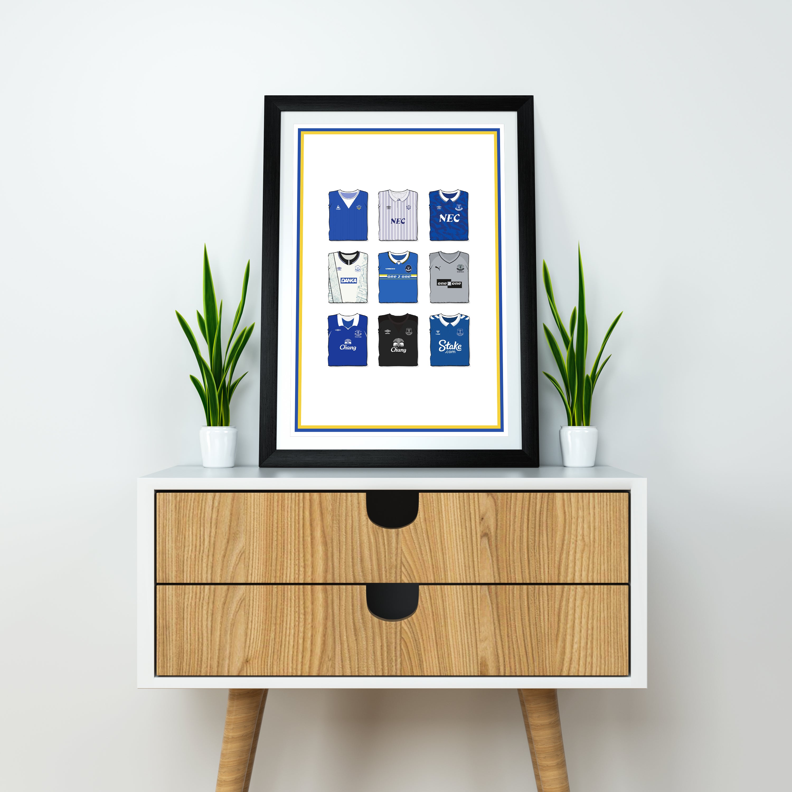 Everton Kollektion Kunstdruck auf schwerem Papier - Fußballpfosten - Perfektes Geschenk - Geburtstagsgeschenk für ihn