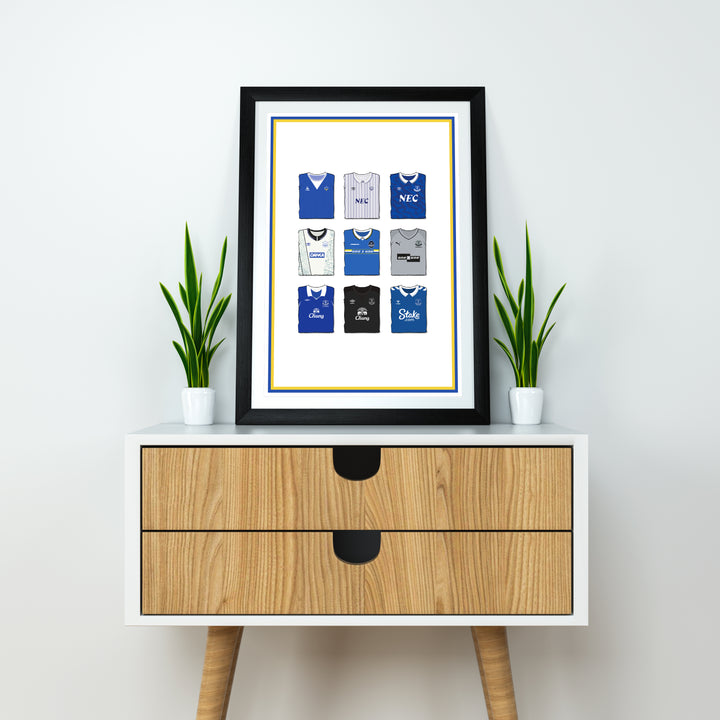 Everton Kollektion Kunstdruck auf schwerem Papier - Fußballpfosten - Perfektes Geschenk - Geburtstagsgeschenk für ihn