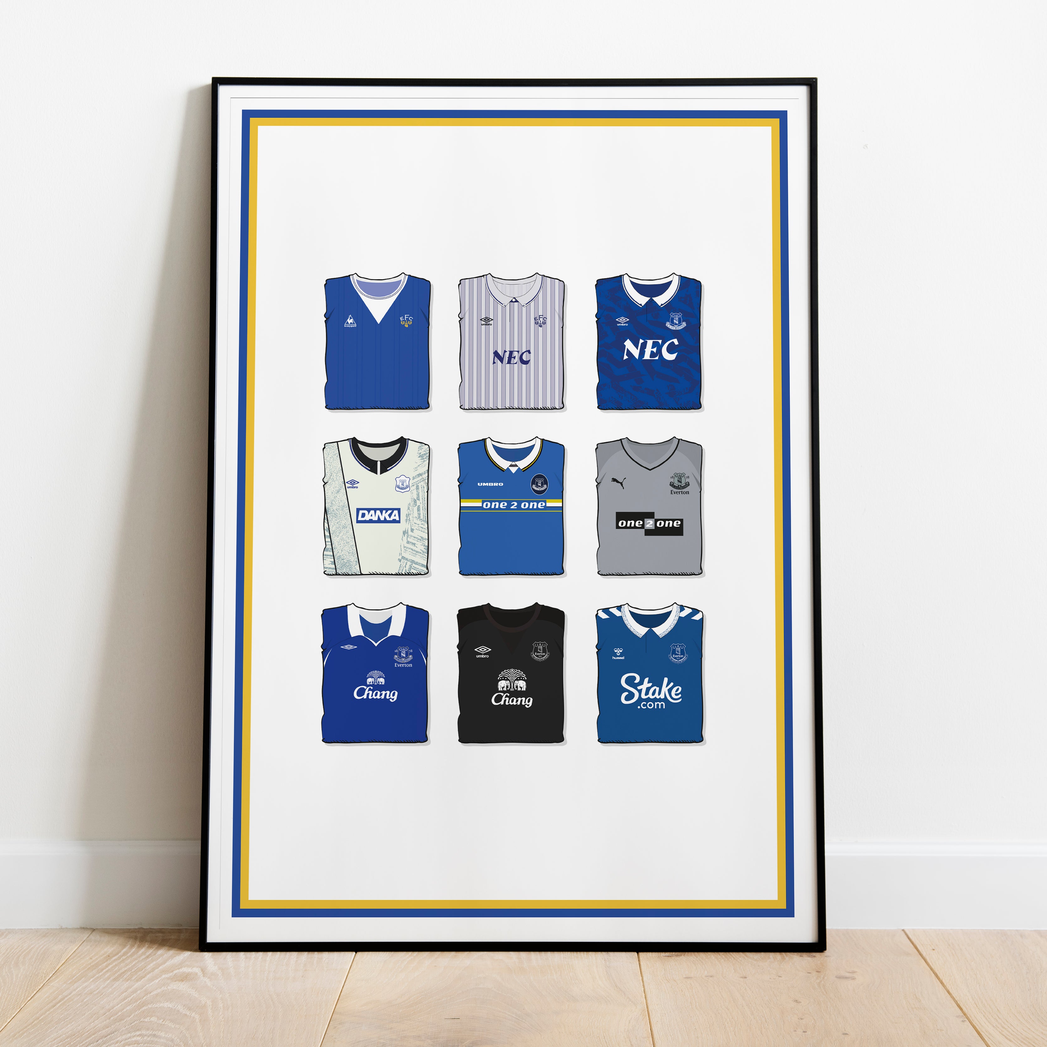 Everton Kollektion Kunstdruck auf schwerem Papier - Fußballpfosten - Perfektes Geschenk - Geburtstagsgeschenk für ihn