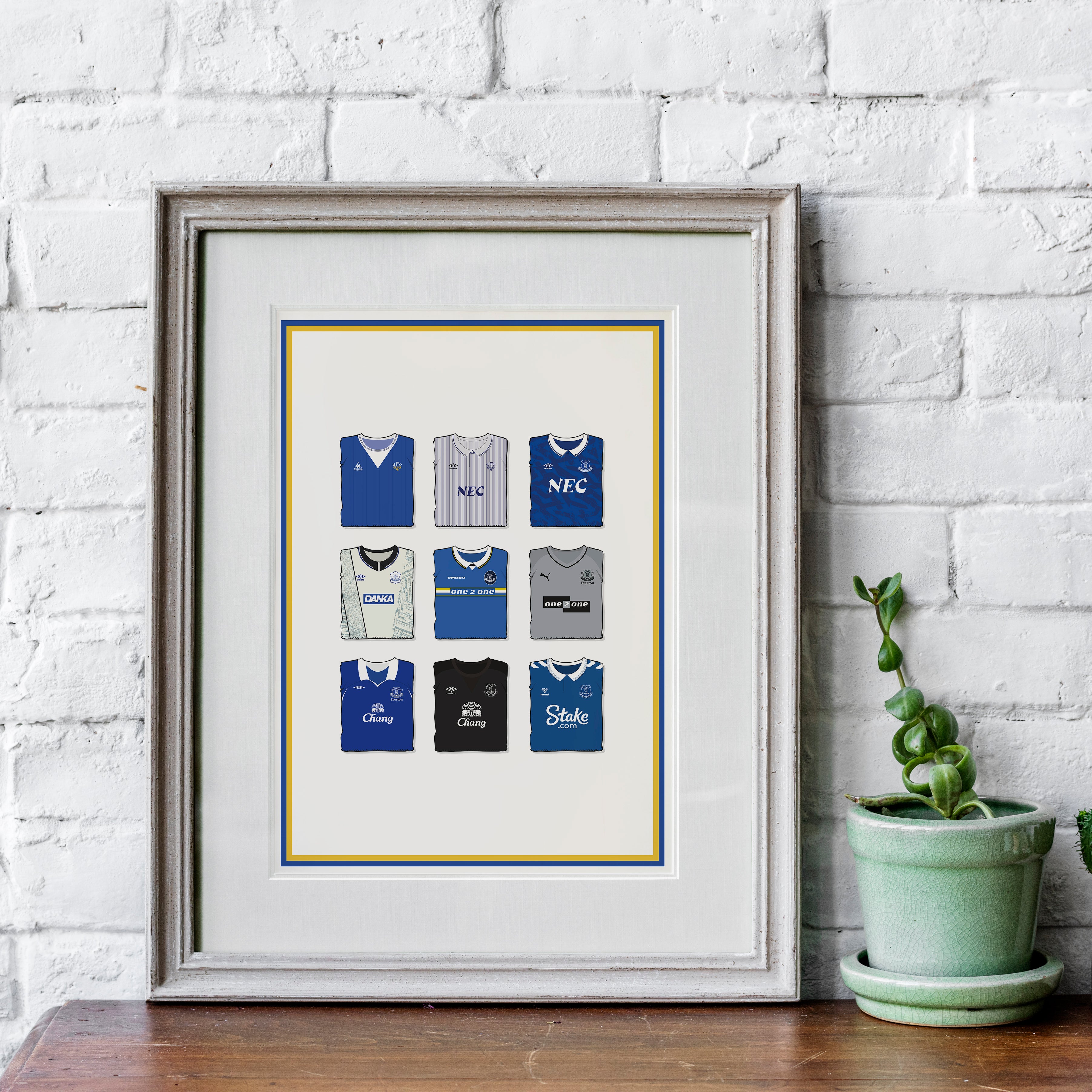 Everton Kollektion Kunstdruck auf schwerem Papier - Fußballpfosten - Perfektes Geschenk - Geburtstagsgeschenk für ihn