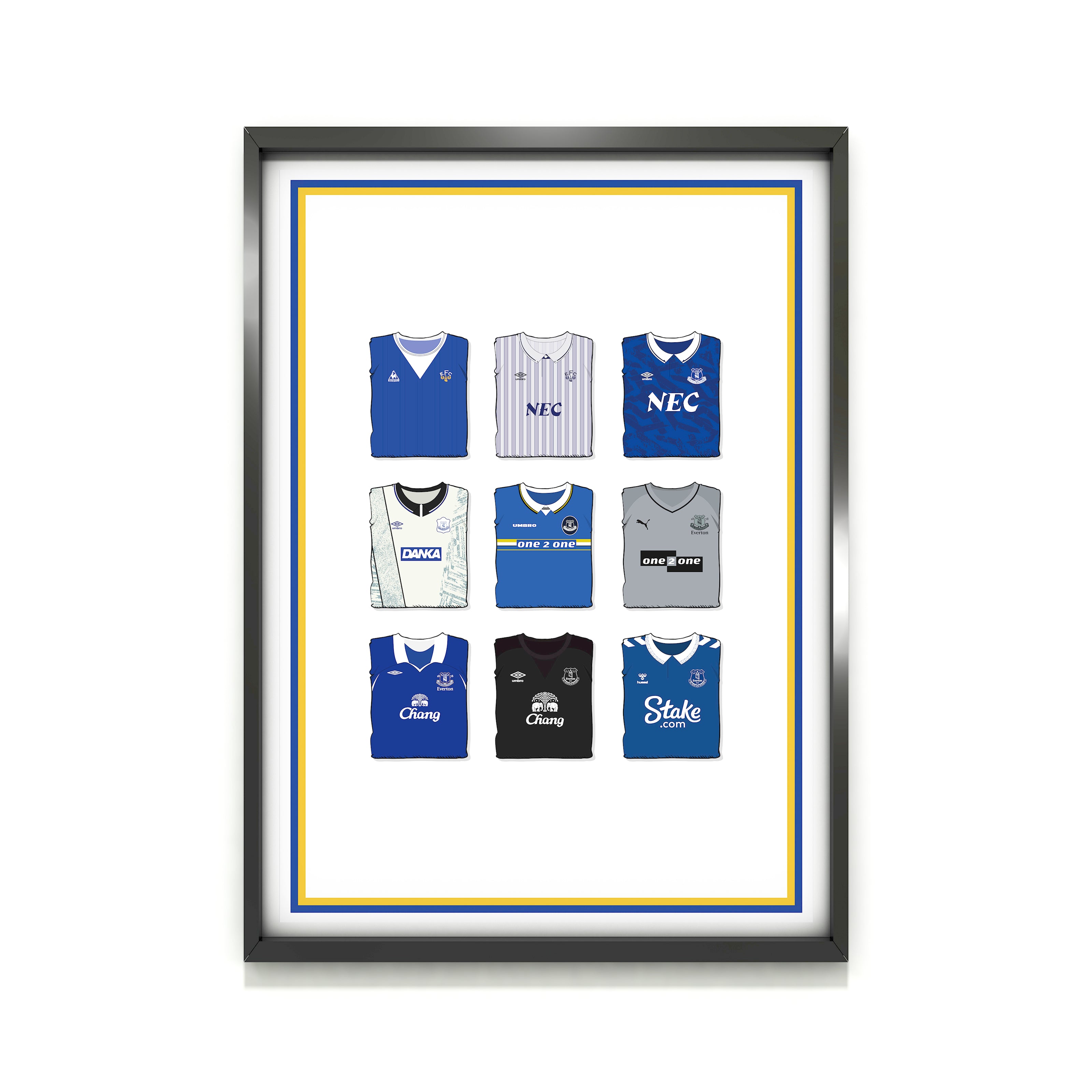Everton Kollektion Kunstdruck auf schwerem Papier - Fußballpfosten - Perfektes Geschenk - Geburtstagsgeschenk für ihn