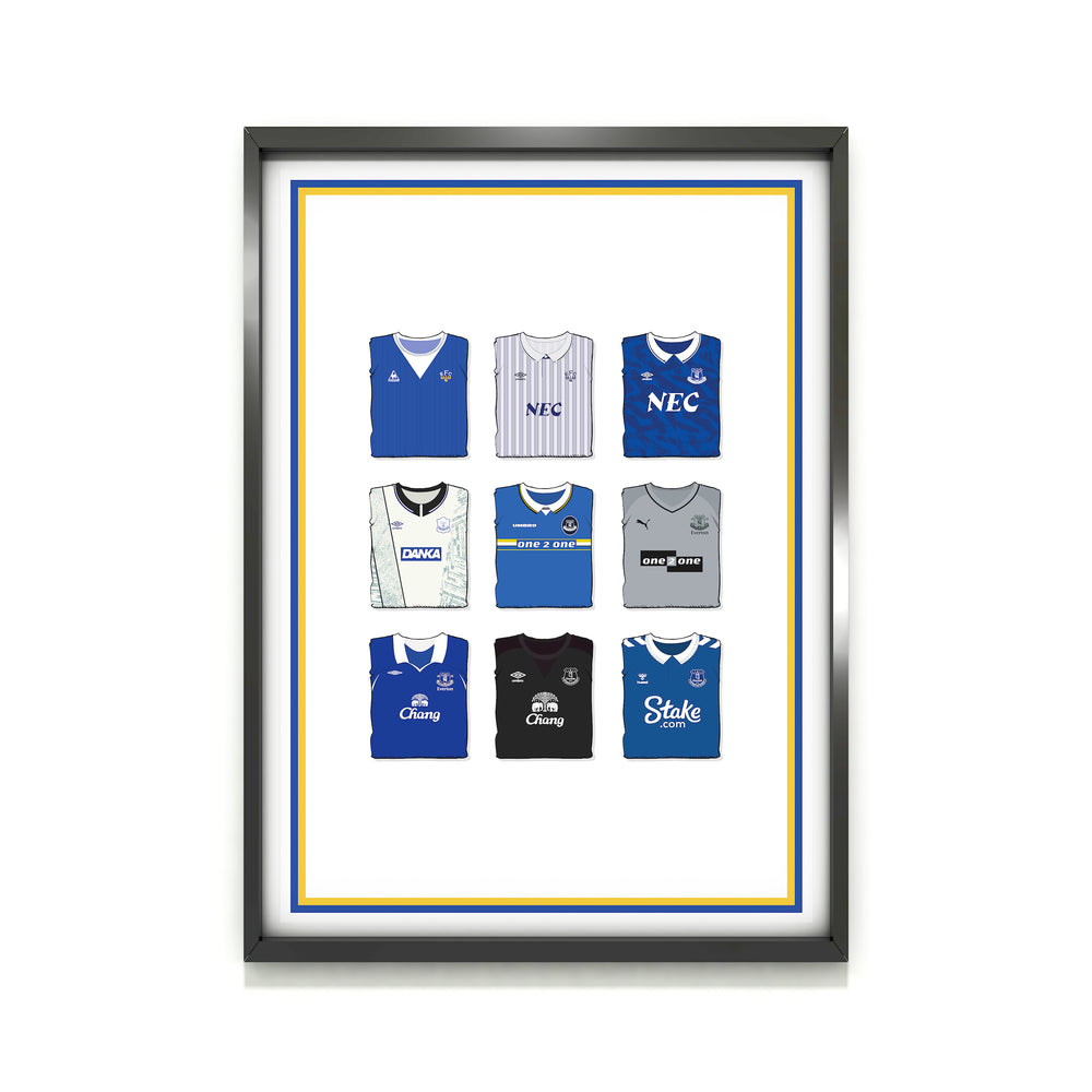 Everton Kollektion Kunstdruck auf schwerem Papier - Fußballpfosten - Perfektes Geschenk - Geburtstagsgeschenk für ihn