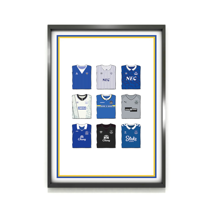 Everton Kollektion Kunstdruck auf schwerem Papier - Fußballpfosten - Perfektes Geschenk - Geburtstagsgeschenk für ihn