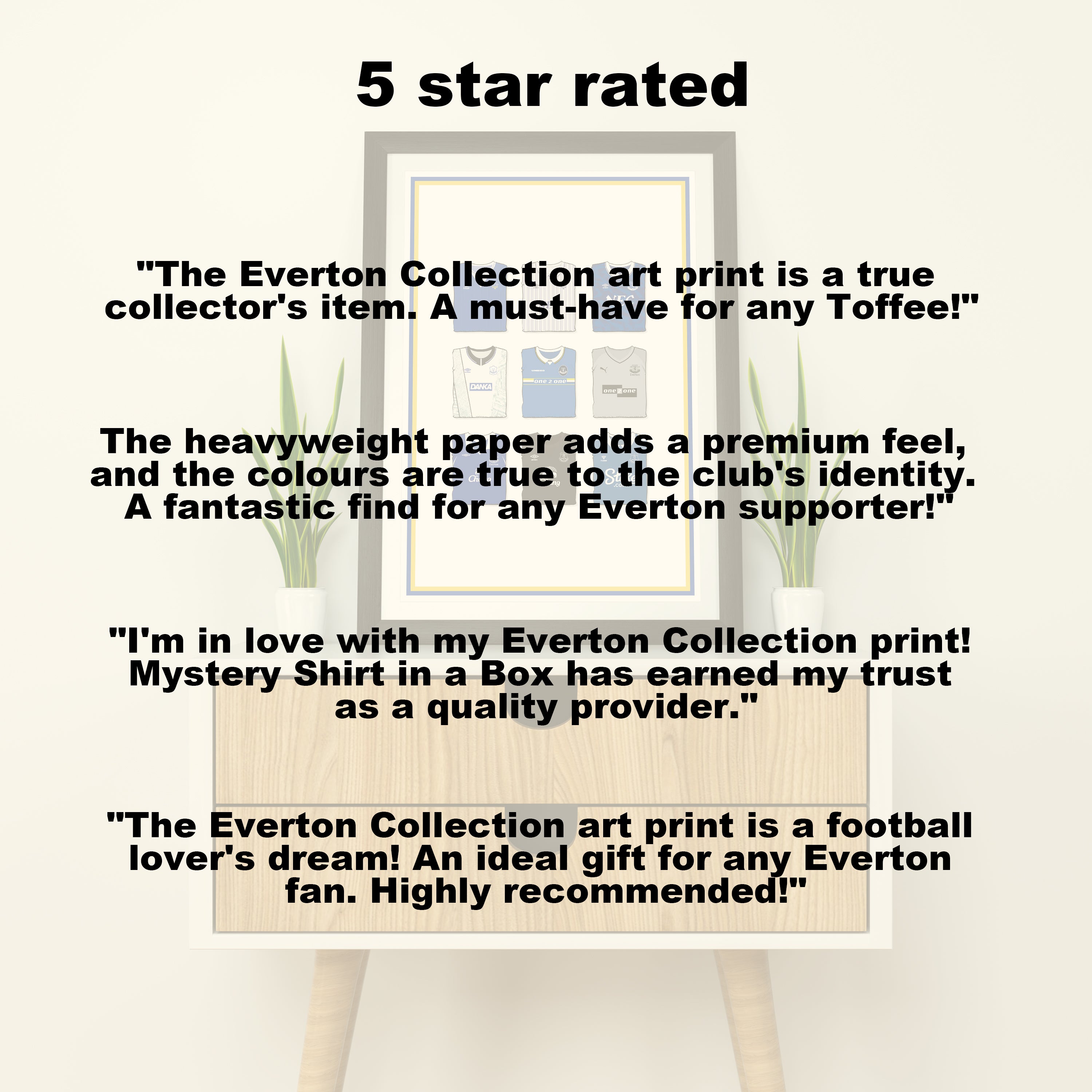 Everton Kollektion Kunstdruck auf schwerem Papier - Fußballpfosten - Perfektes Geschenk - Geburtstagsgeschenk für ihn