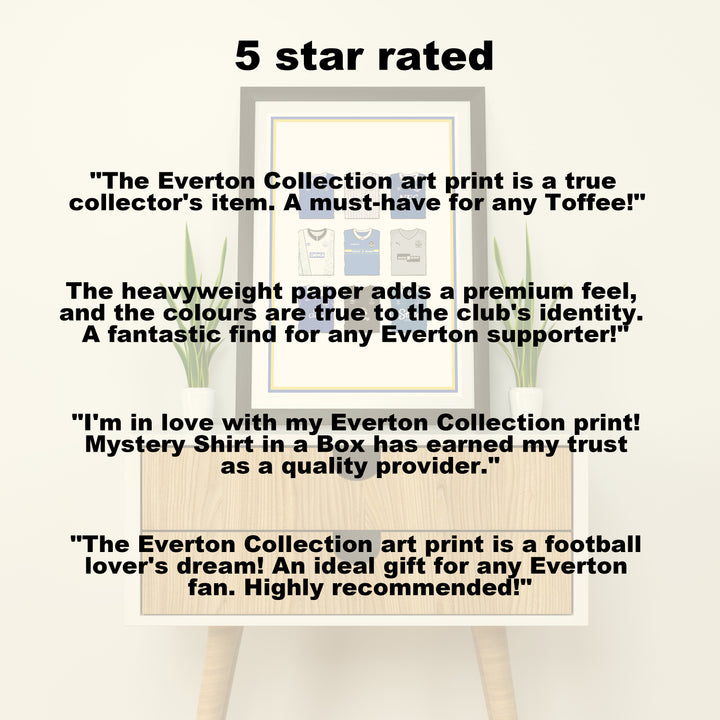Everton Kollektion Kunstdruck auf schwerem Papier - Fußballpfosten - Perfektes Geschenk - Geburtstagsgeschenk für ihn