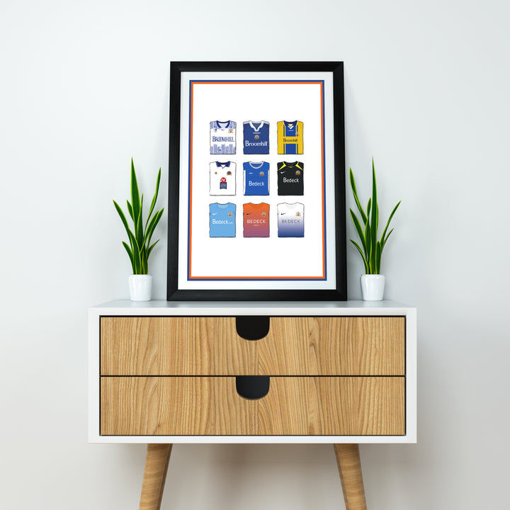Glenavon Schwerer Kunstdruck - Fußballpfosten - Perfektes Geschenk - Geburtstagsgeschenk für ihn