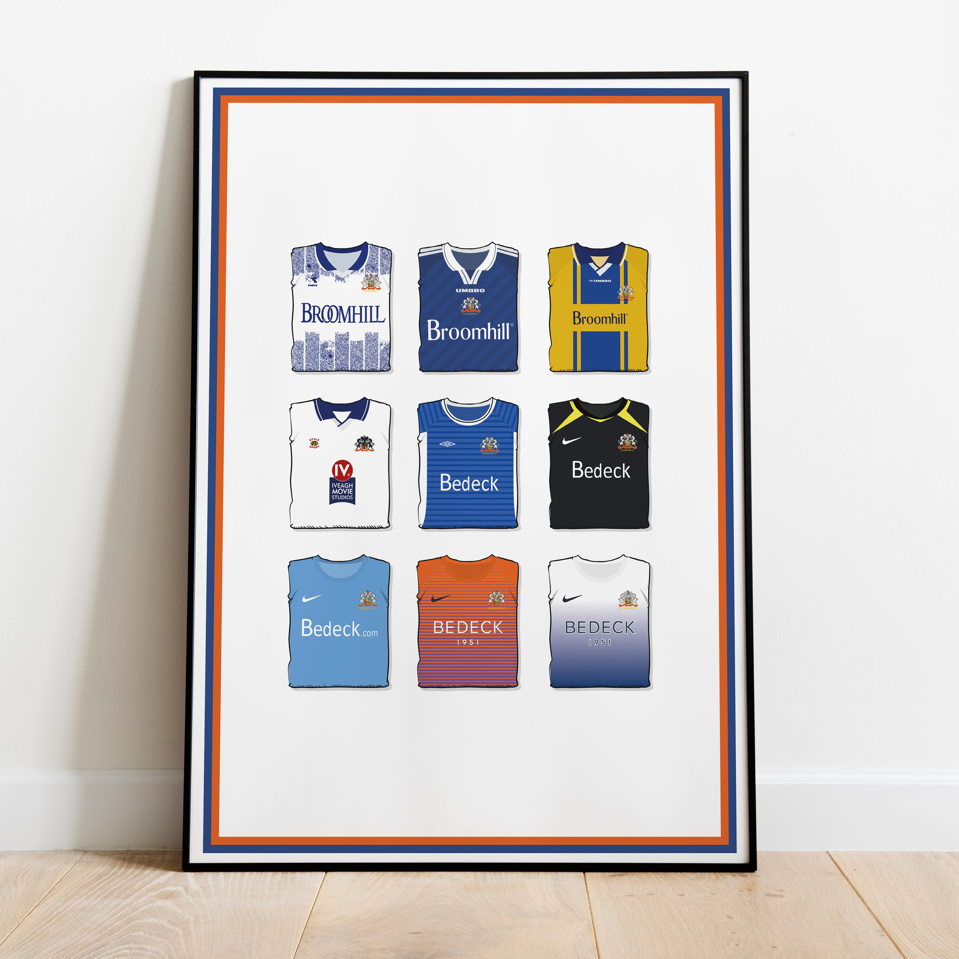Lámina de Arte Pesada Glenavon - Poste de Fútbol - Regalo Perfecto - Regalo de Cumpleaños para Él