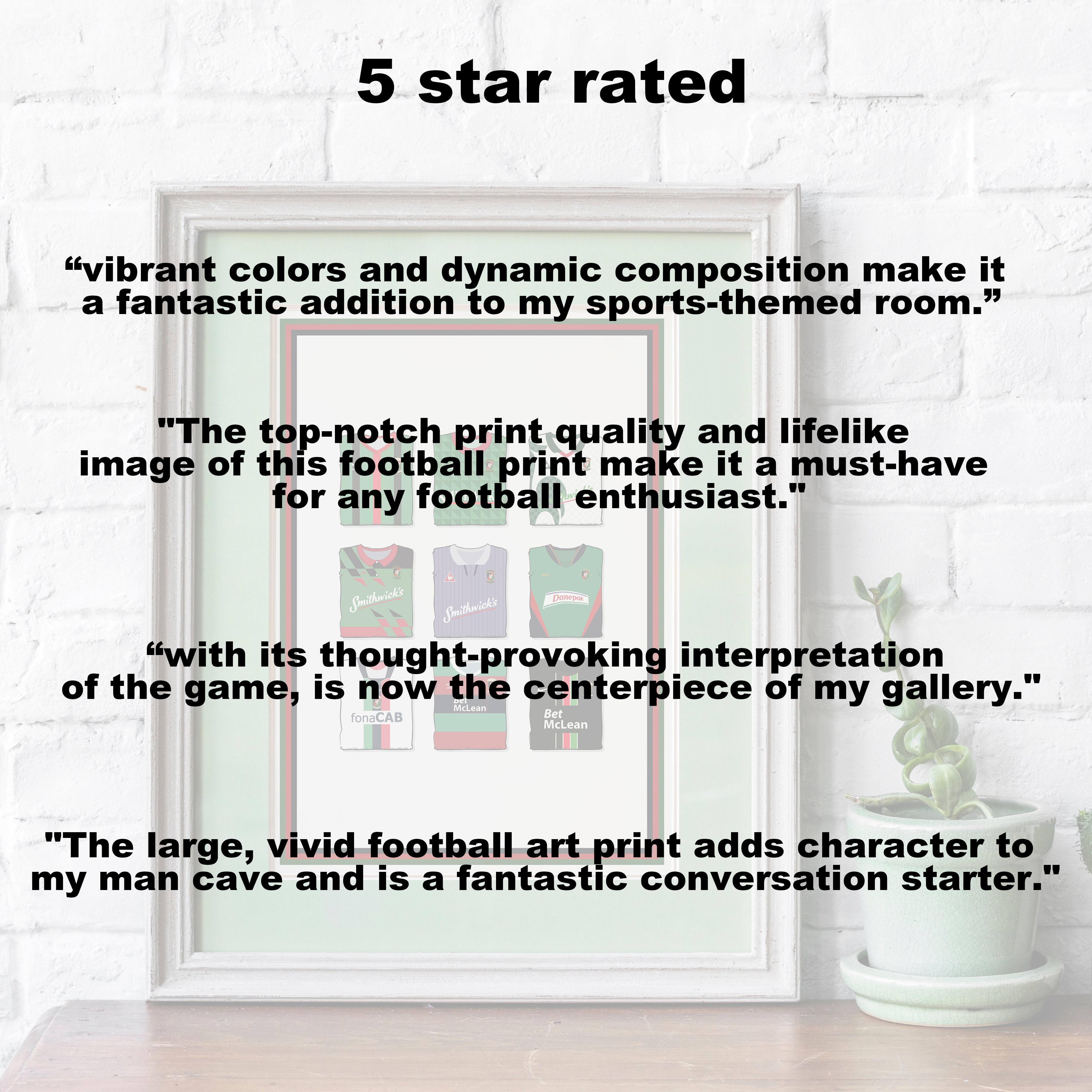 Glentoran Collection Heavyweight Art Print - Football Post - Perfect Gift - Birthday Present for Him