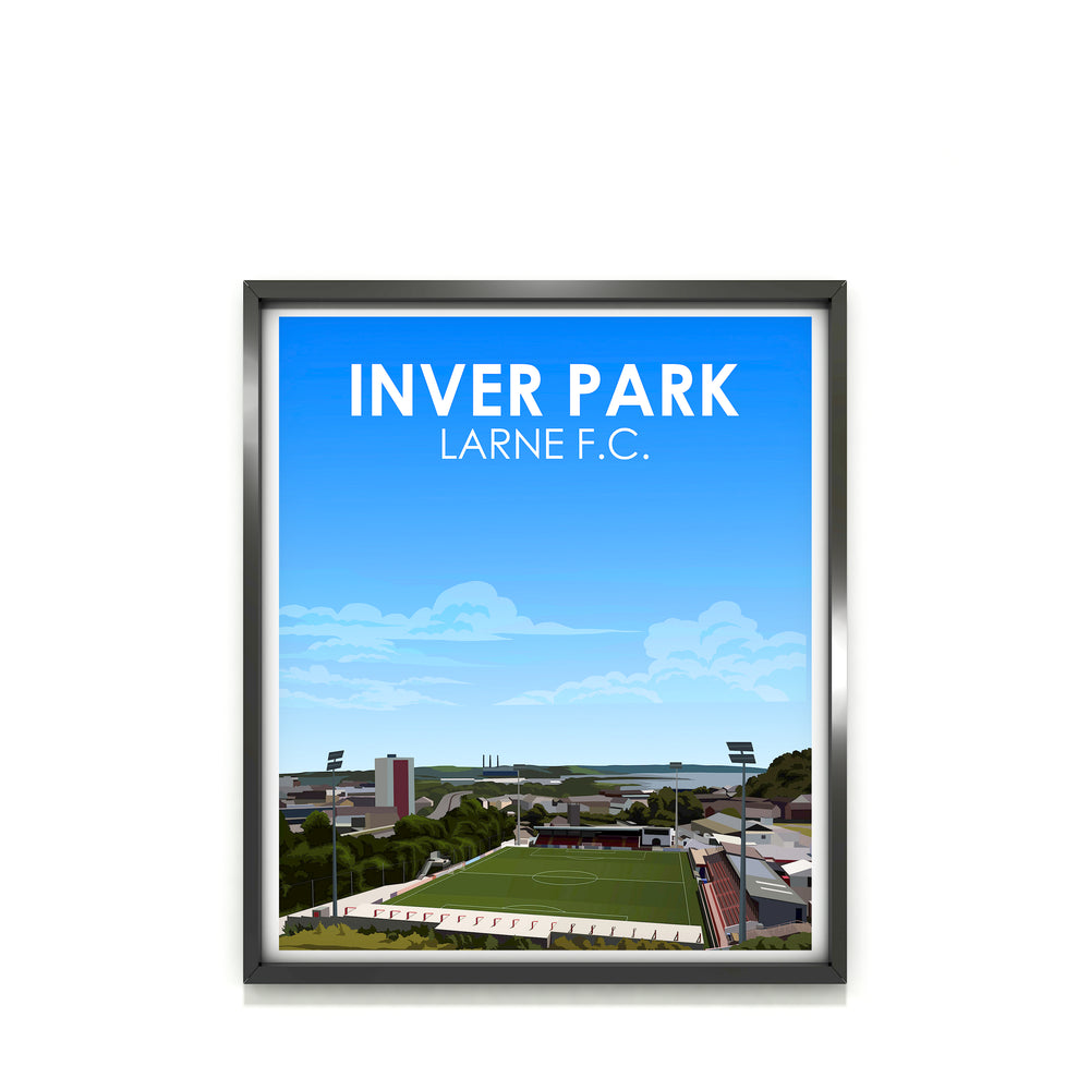Inver Park Larne FC Schwerer Kunstdruck - Fußballpfosten - Perfektes Geschenk - Geburtstagsgeschenk für ihn