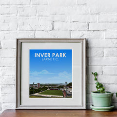 Inver Park Larne FC Heavyweight Art Print - Football Post - Perfect Gift - Birthday Present for Him
