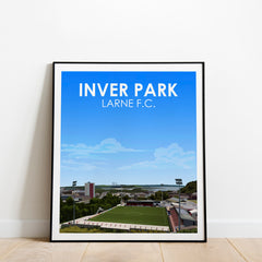 Inver Park Larne FC Heavyweight Art Print - Football Post - Perfect Gift - Birthday Present for Him
