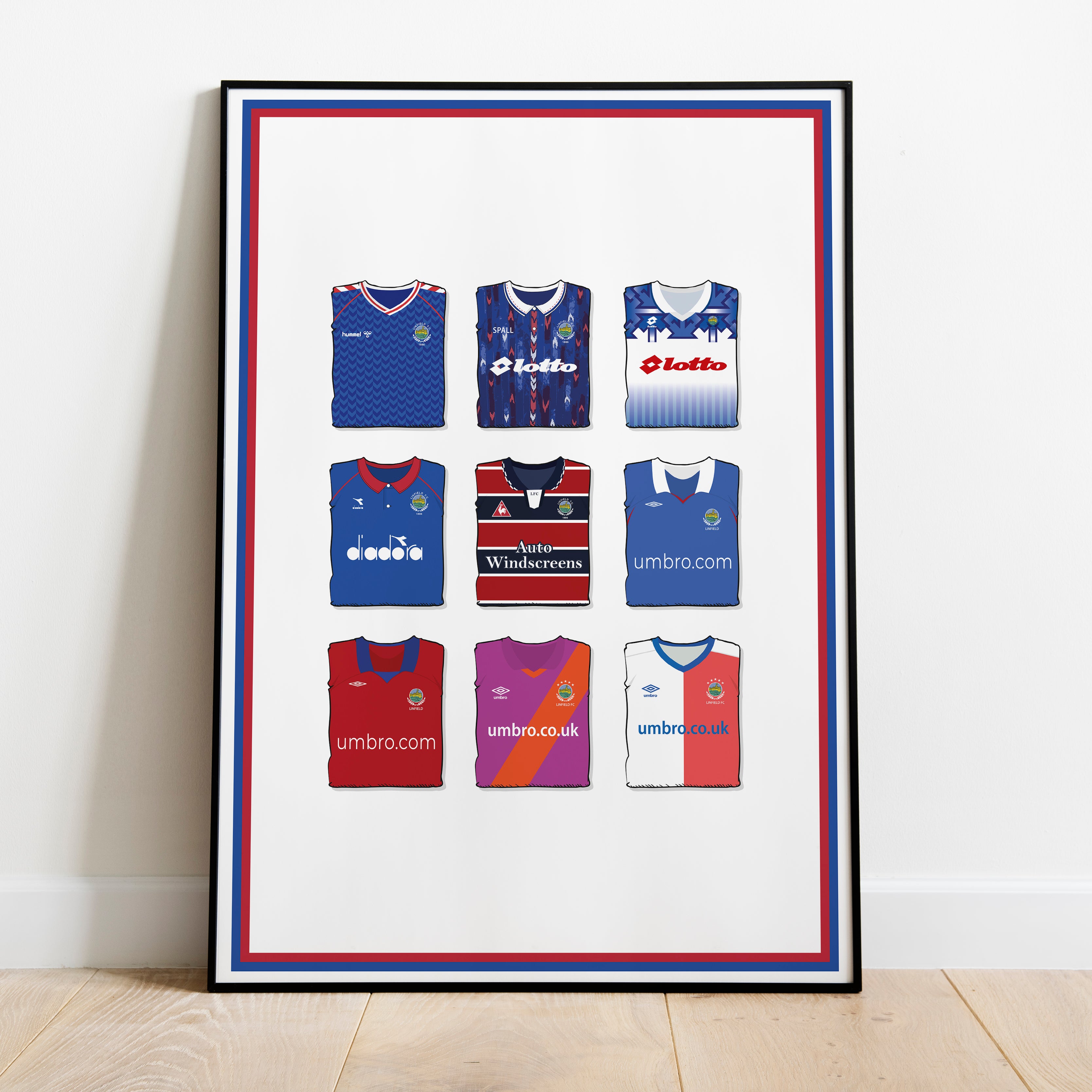 Lámina de arte Linfield Heavyweight - Poste de fútbol - Regalo perfecto - Regalo de cumpleaños para él