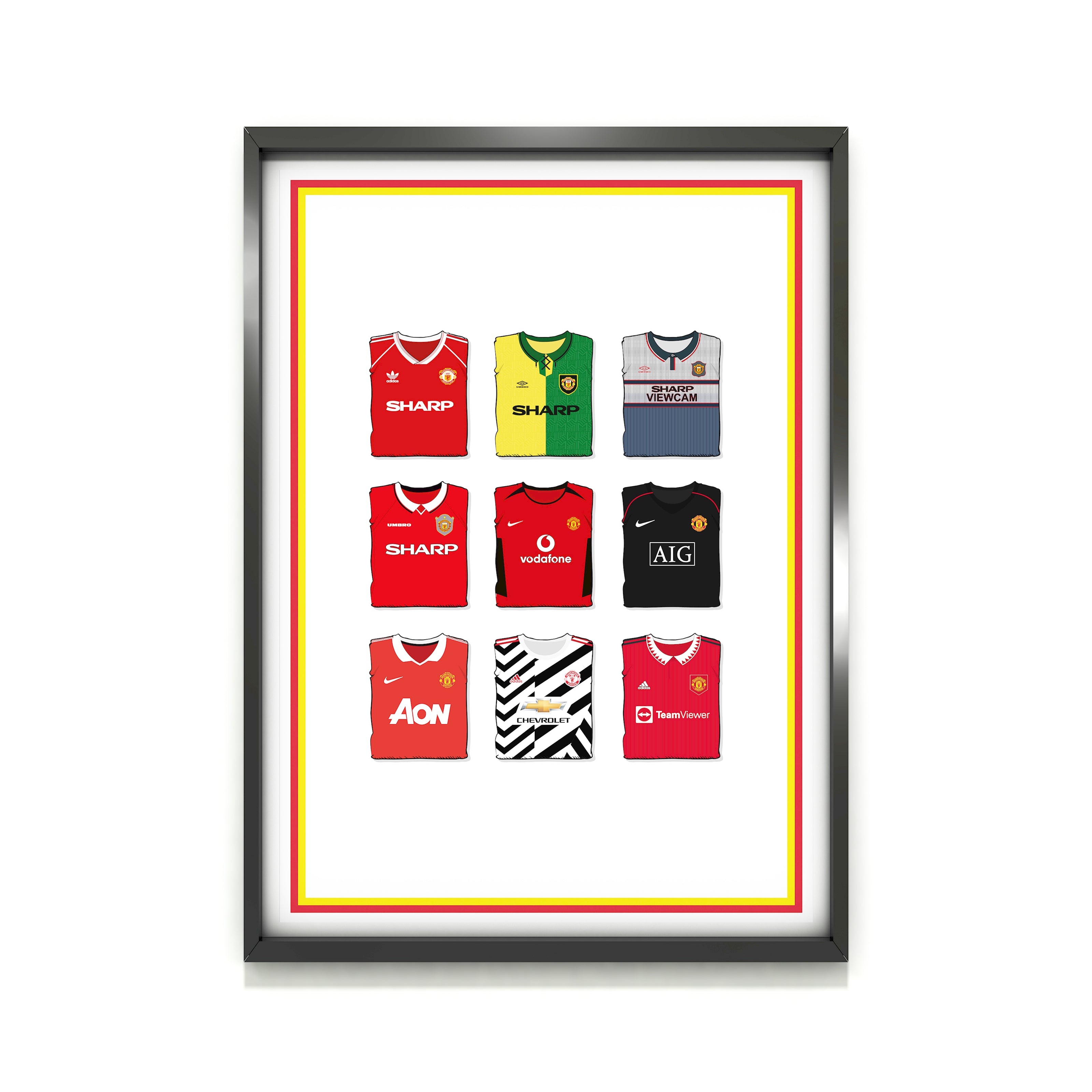 Manchester Utd Schwerer Kunstdruck - Fußballpfosten - Perfektes Geschenk - Geburtstagsgeschenk für ihn