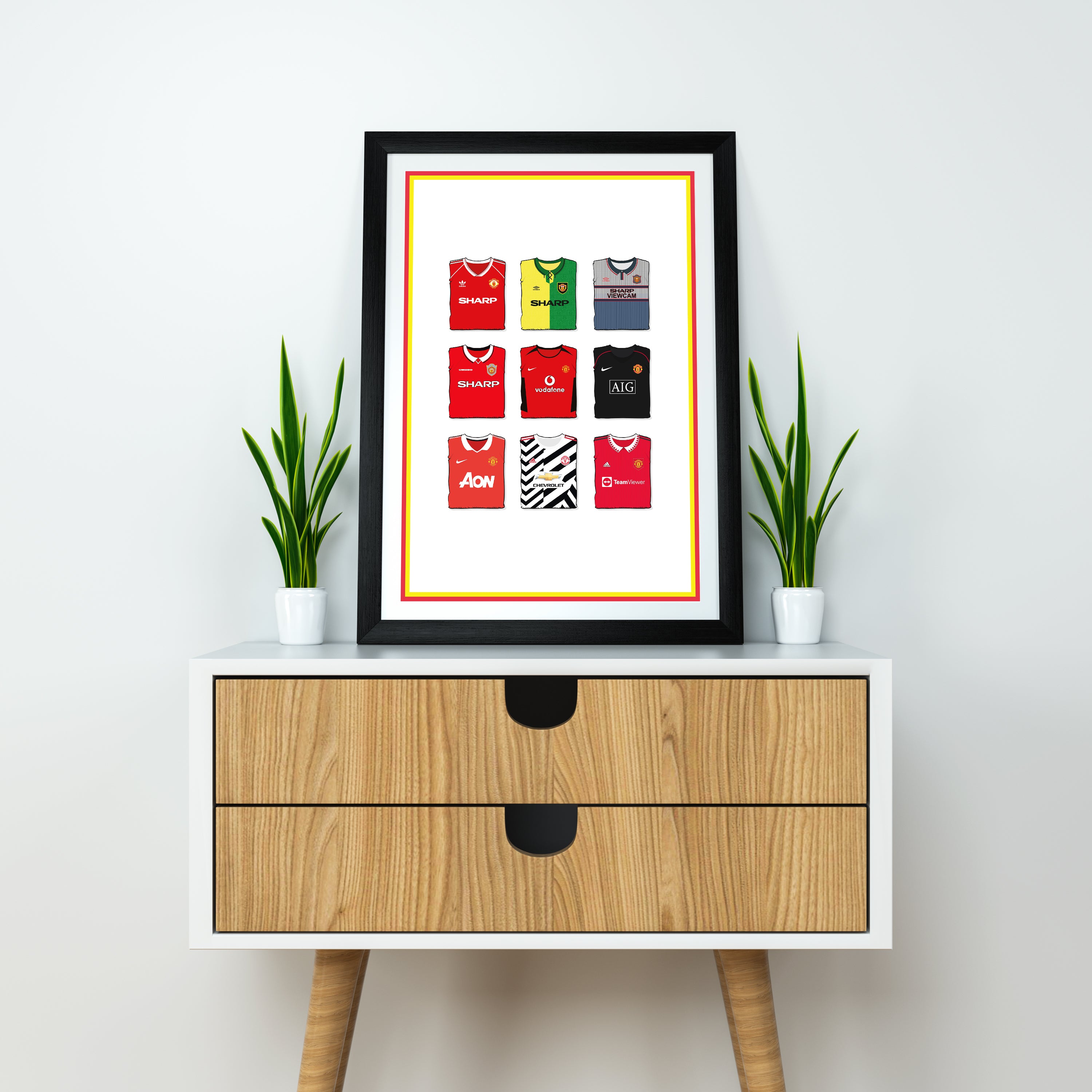 Manchester Utd Schwerer Kunstdruck - Fußballpfosten - Perfektes Geschenk - Geburtstagsgeschenk für ihn
