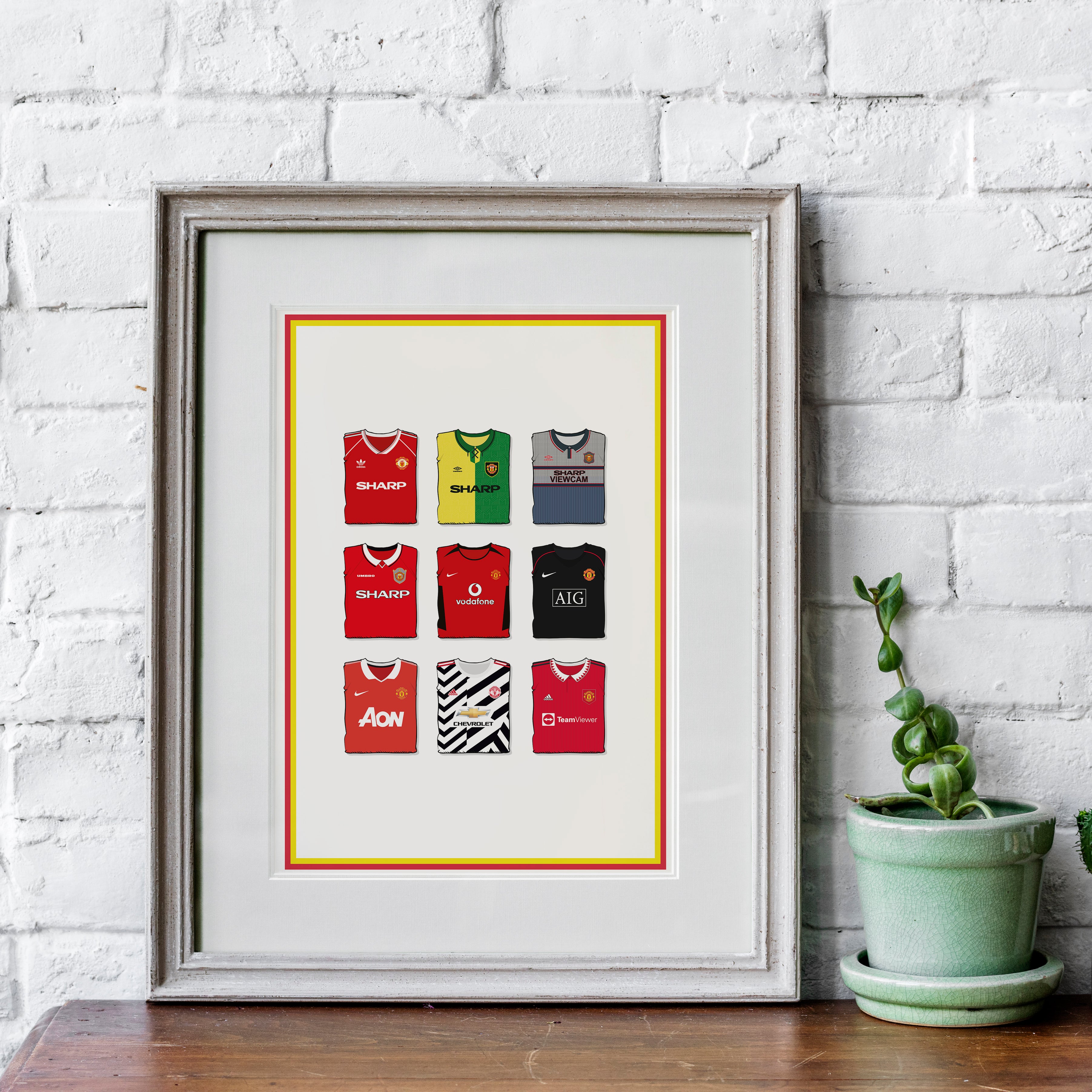 Manchester Utd Schwerer Kunstdruck - Fußballpfosten - Perfektes Geschenk - Geburtstagsgeschenk für ihn