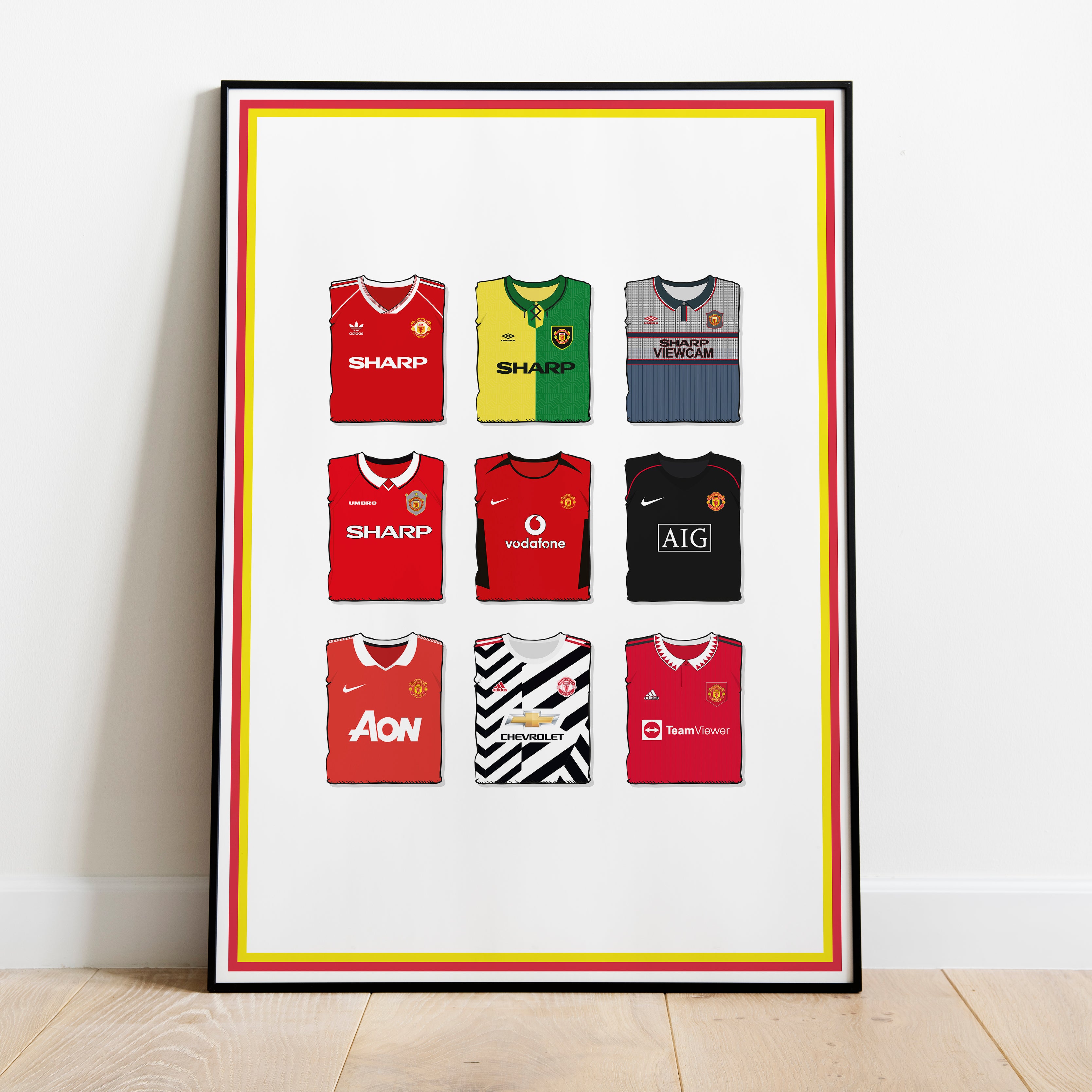Manchester Utd Schwerer Kunstdruck - Fußballpfosten - Perfektes Geschenk - Geburtstagsgeschenk für ihn