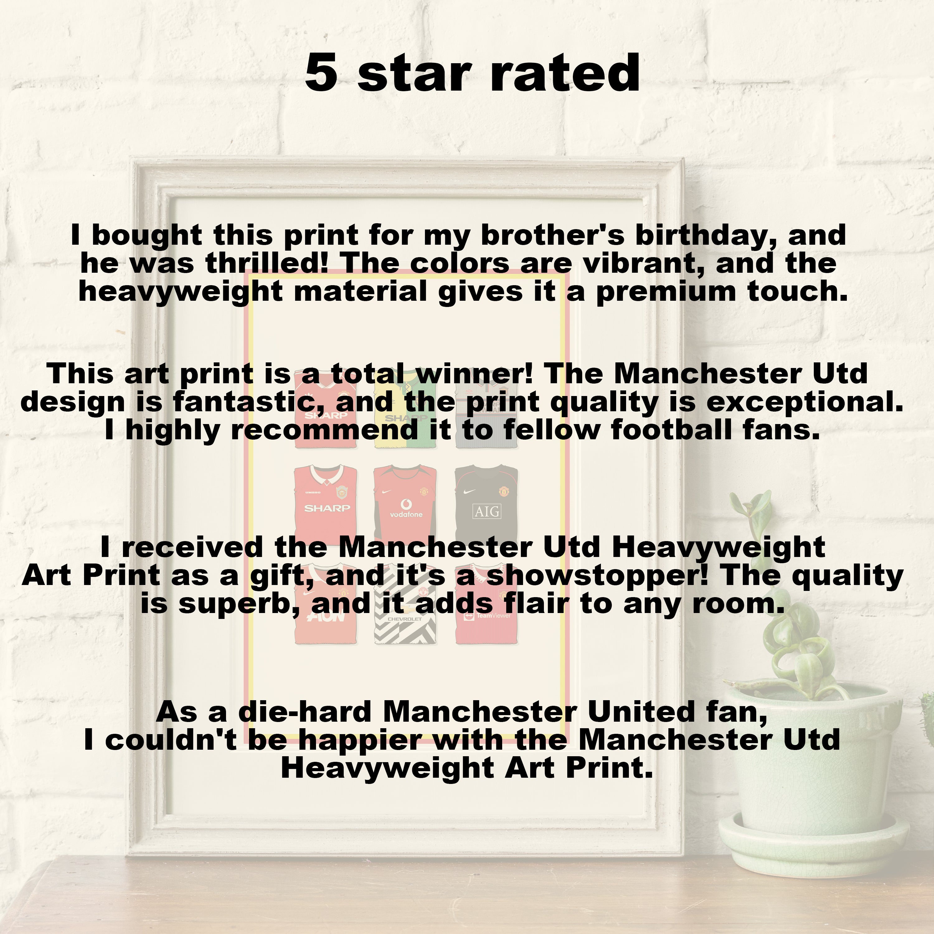 Manchester Utd Schwerer Kunstdruck - Fußballpfosten - Perfektes Geschenk - Geburtstagsgeschenk für ihn